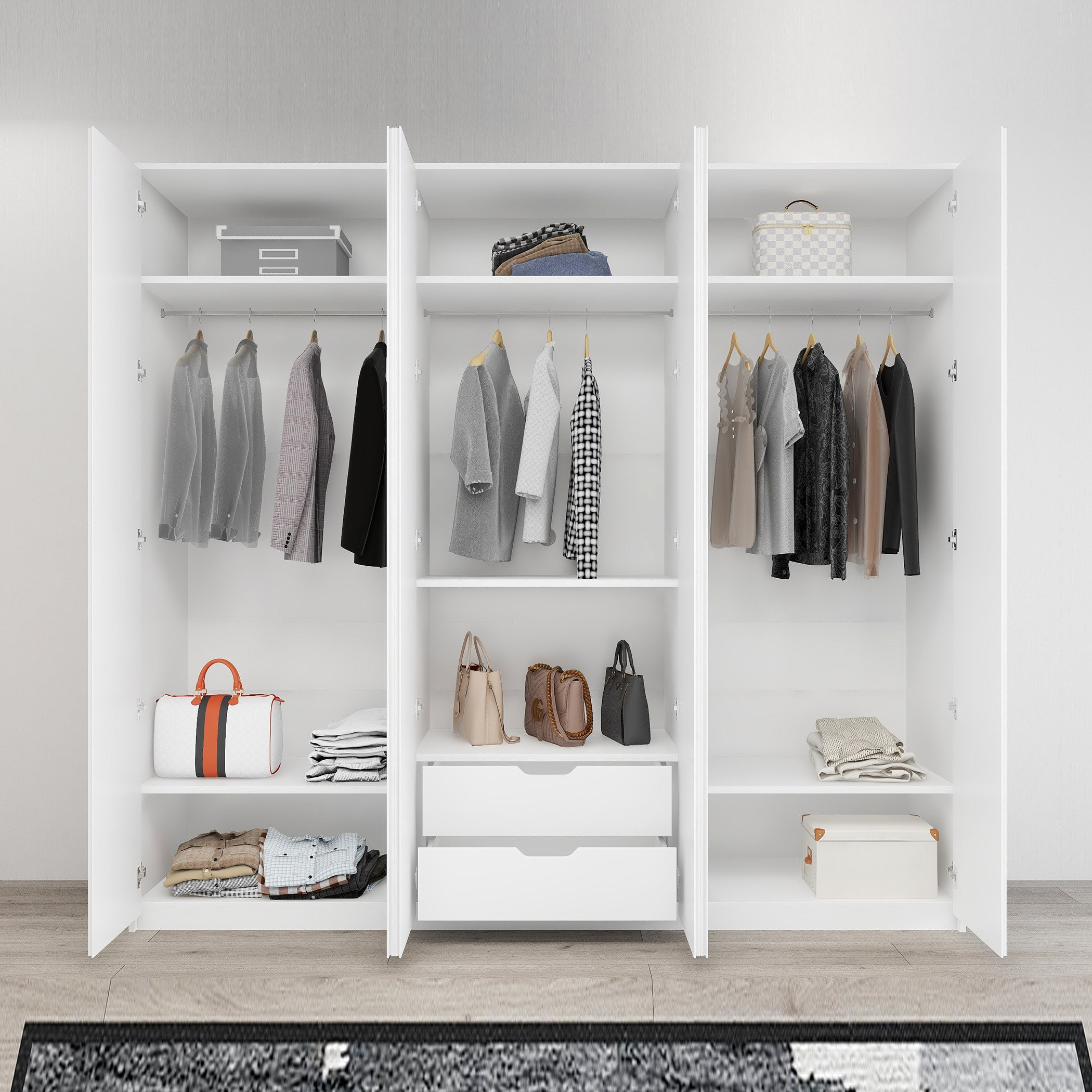 خزانة ملابس بـ6 أبواب ومرآتين من ويني-hbxfurniture-wardrobes-image-4