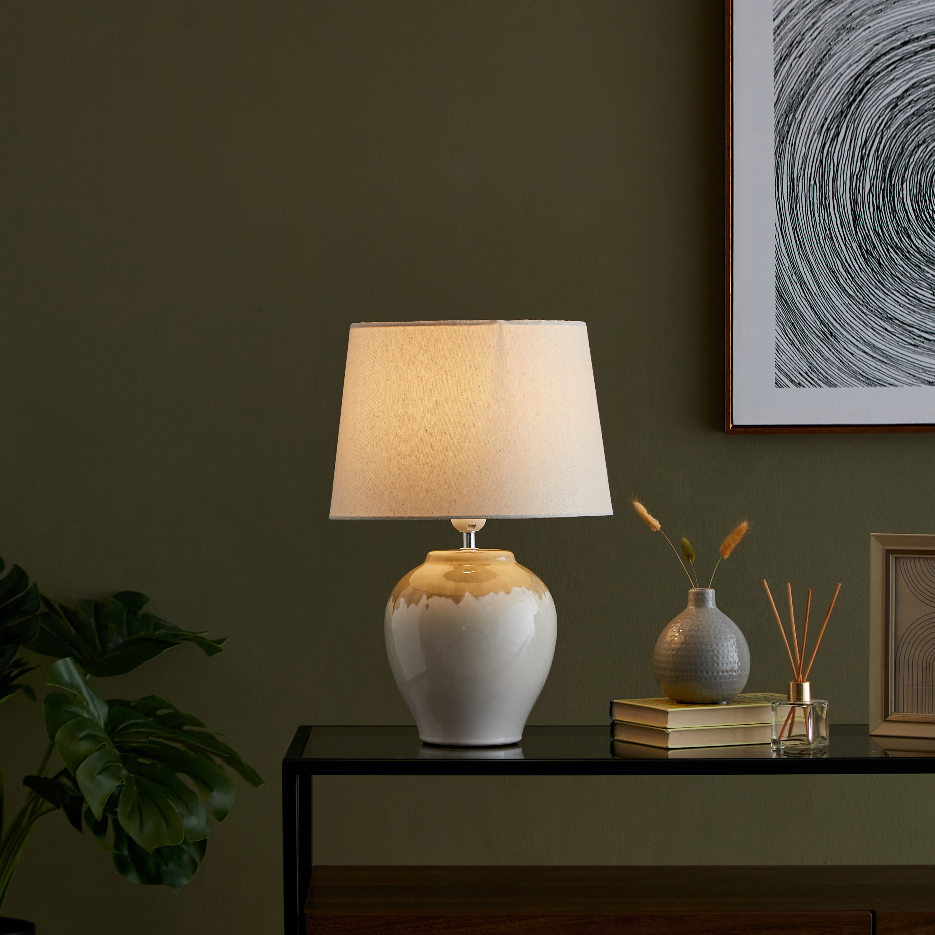 مصباح طاولة سيراميك من زينيا - 30x30x45 سم-hbxlivingroom-lighting-tablelamps-image-5
