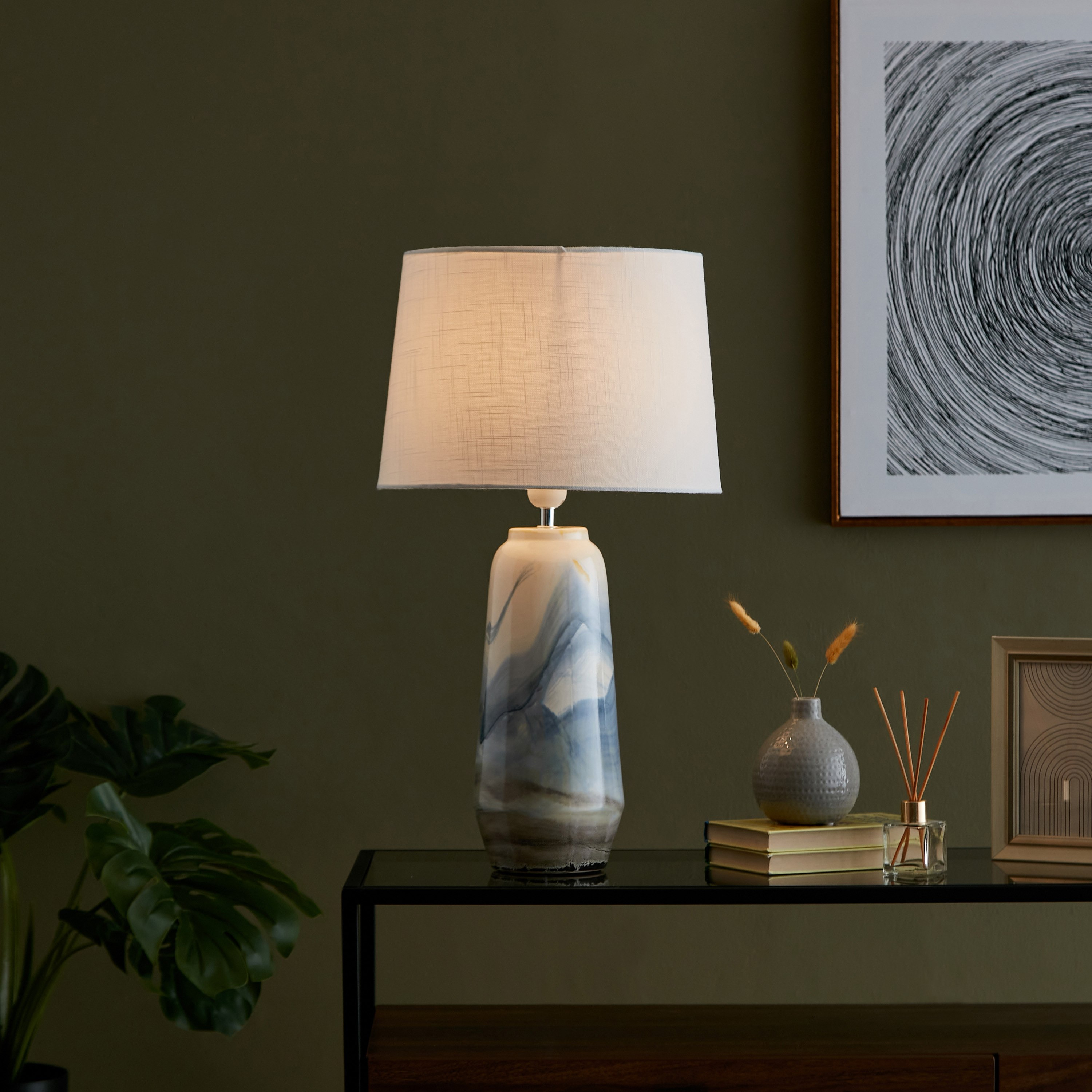 مصباح طاولة سيراميك من زينيا - 33x33x58 سم-hbxlivingroom-lighting-tablelamps-image-5