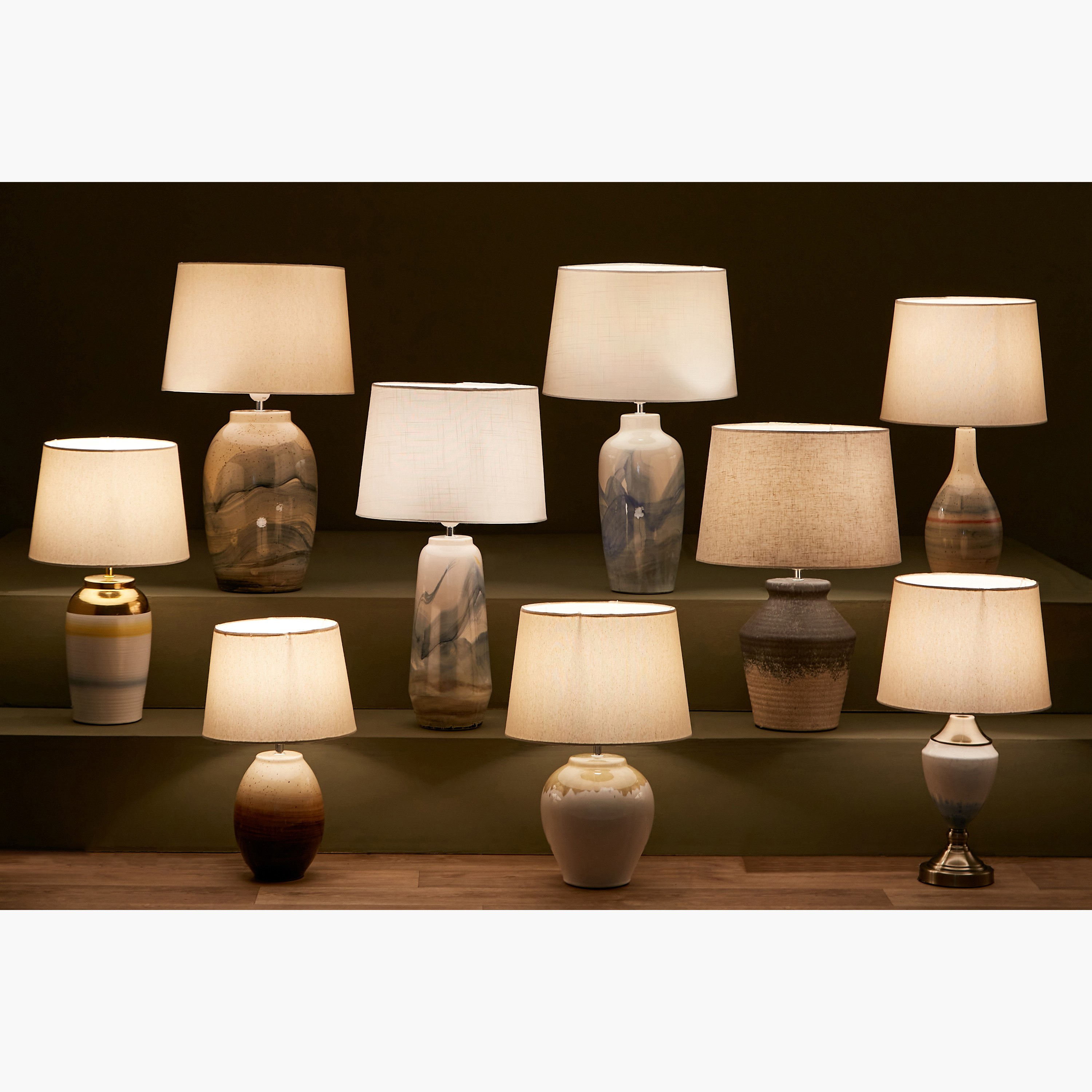مصباح طاولة سيراميك من زينيا - 33x33x58 سم-hbxlivingroom-lighting-tablelamps-image-6