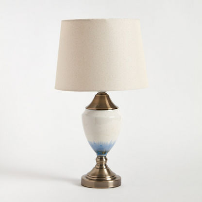 Zenia Ceramic Table Lamp with Metal Base - 28x28x48 cm