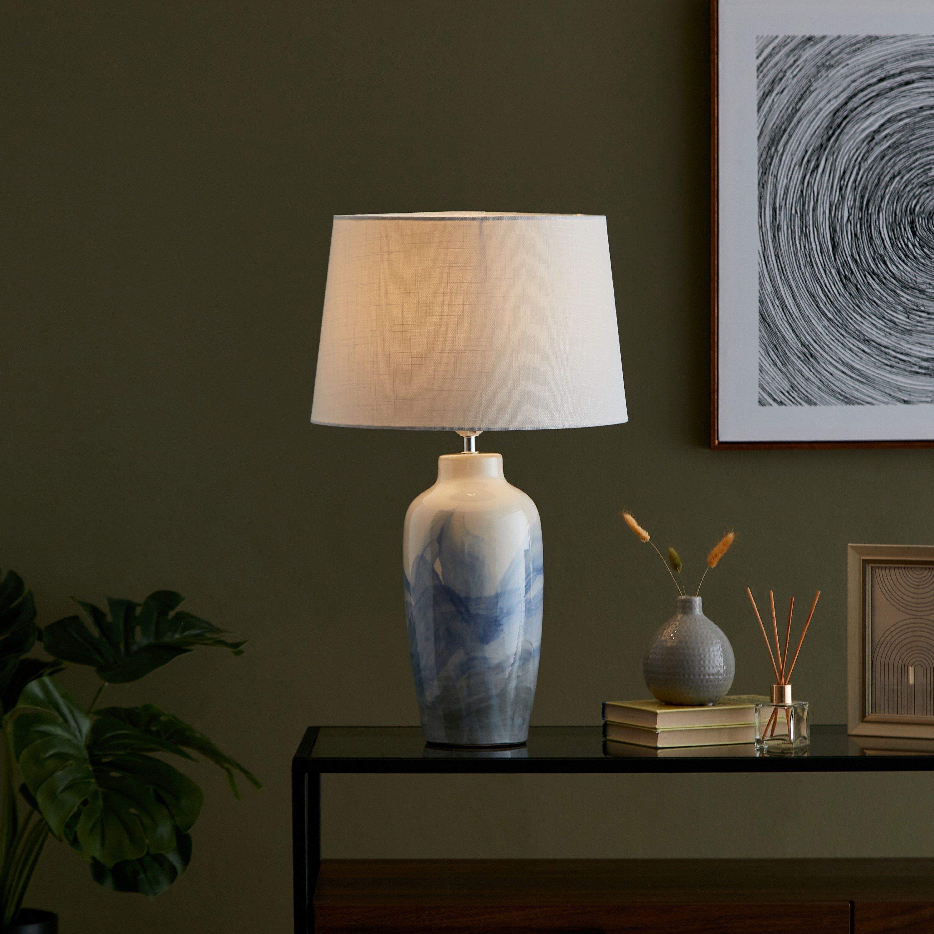 مصباح طاولة سيراميك من زينيا - 35x35x58 سم-hbxlivingroom-lighting-tablelamps-image-5