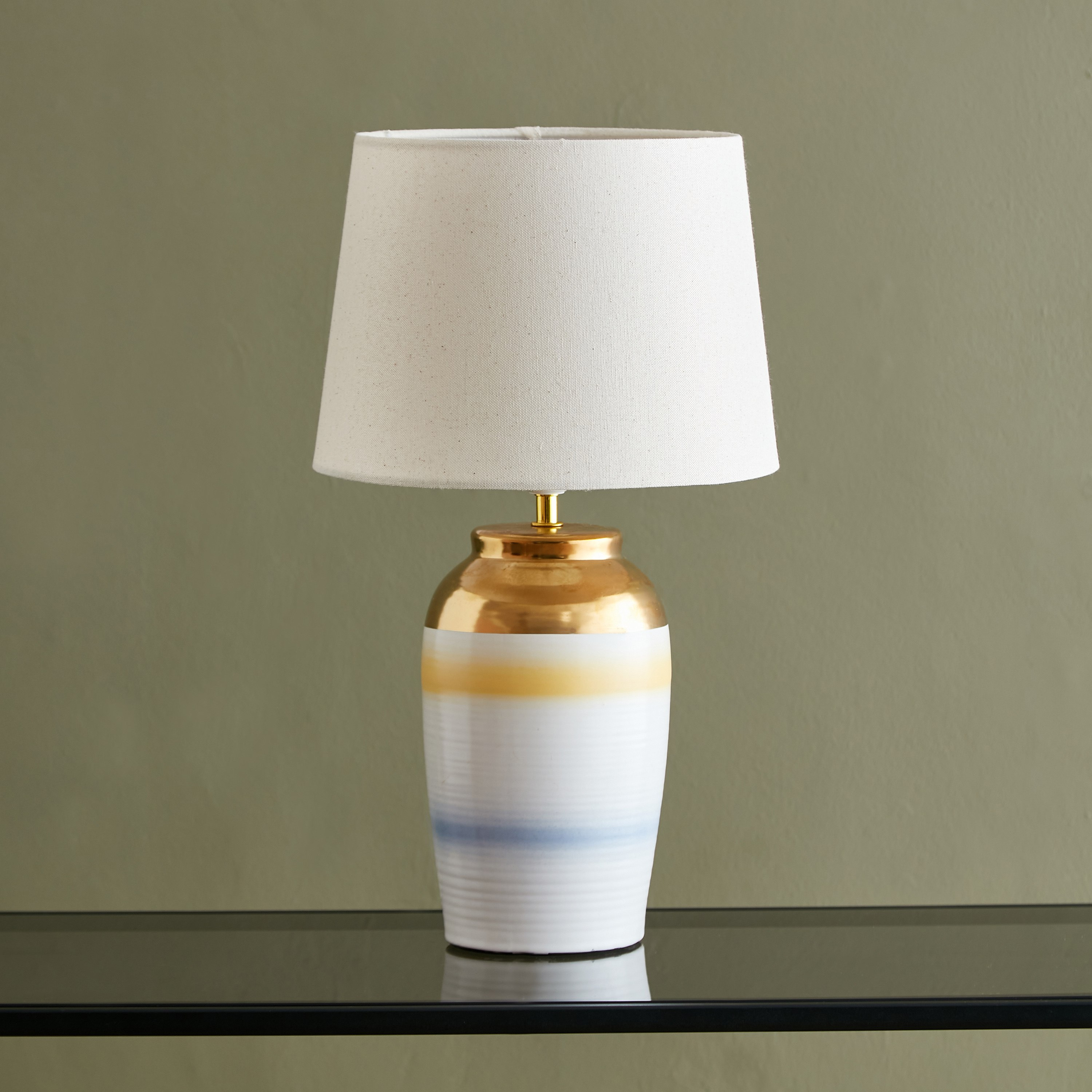 مصباح طاولة سيراميك من زينيا - 28x28x48 سم-hbxlivingroom-lighting-tablelamps-image-1
