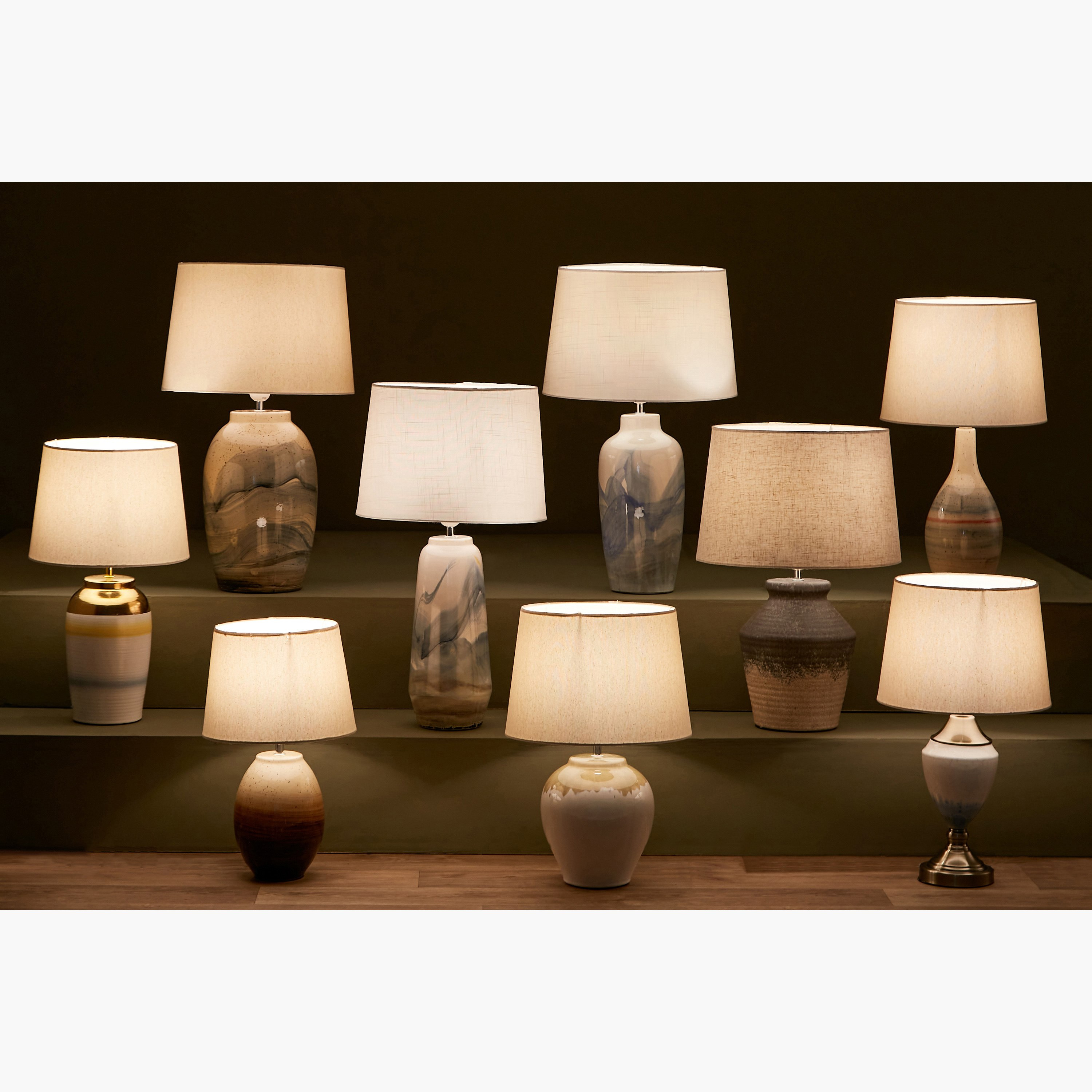 مصباح طاولة سيراميك من زينيا - 28x28x48 سم-hbxlivingroom-lighting-tablelamps-image-6