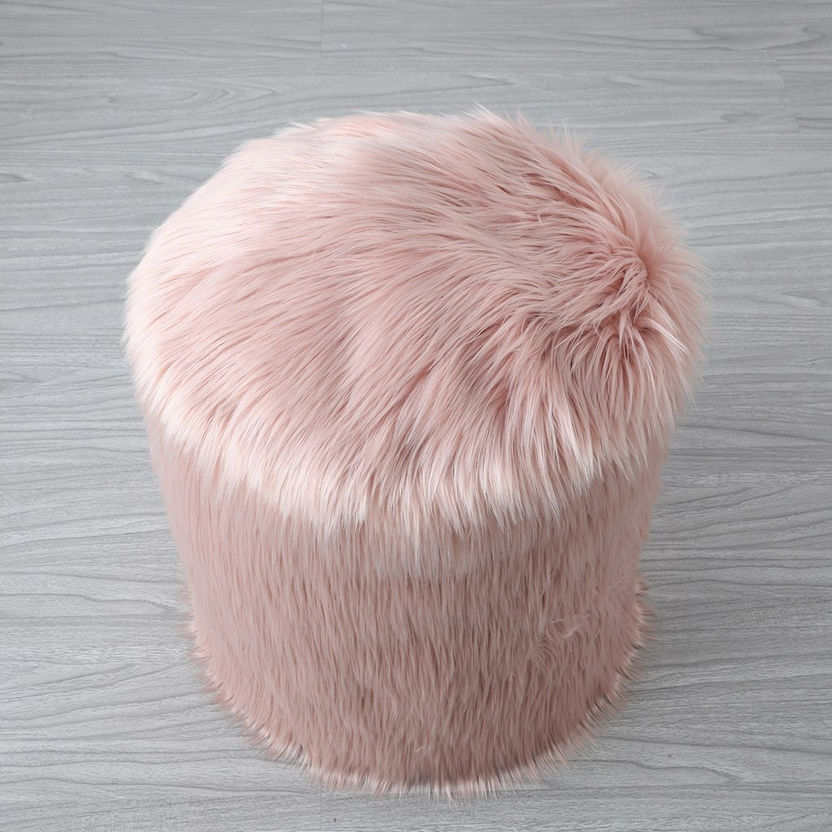 Faux Sheepskin Pouf  - 40 cm-Ottomans and Footstools-image-1