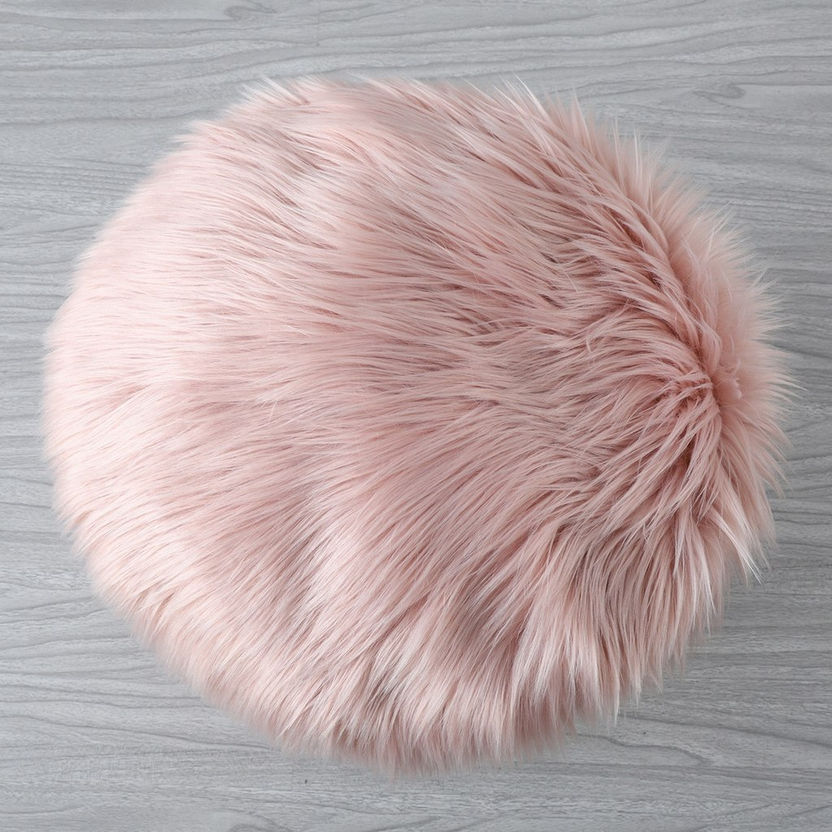 Faux Sheepskin Pouf  - 40 cm-Ottomans and Footstools-image-2