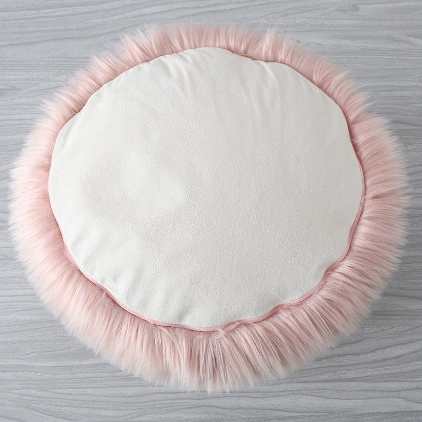 Faux Sheepskin Pouf  - 40 cm-Ottomans and Footstools-image-3