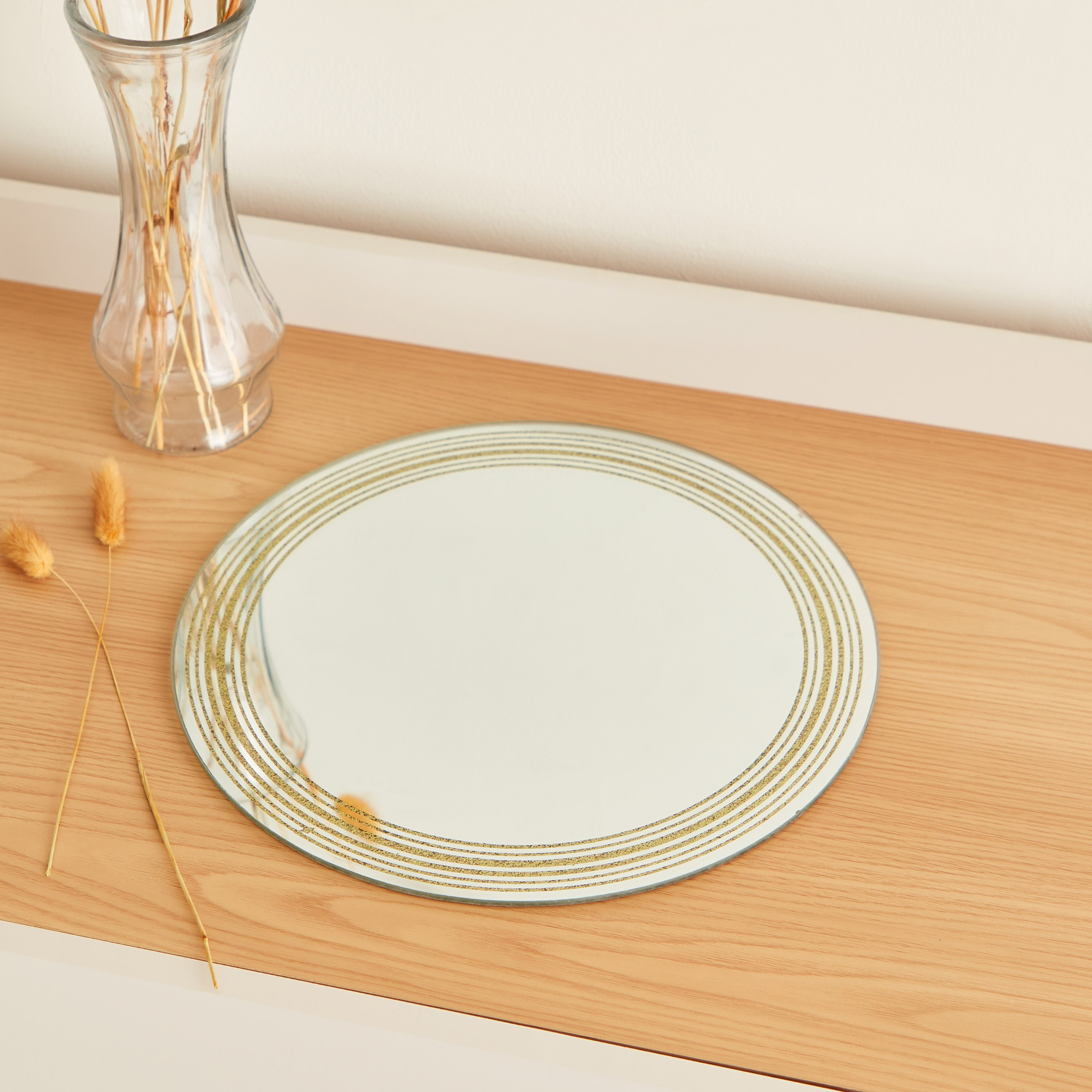 Verdura Glass Mirror Tray with Border - 30 cm-PROMO_HB_AE_B1G1_250925-image-1