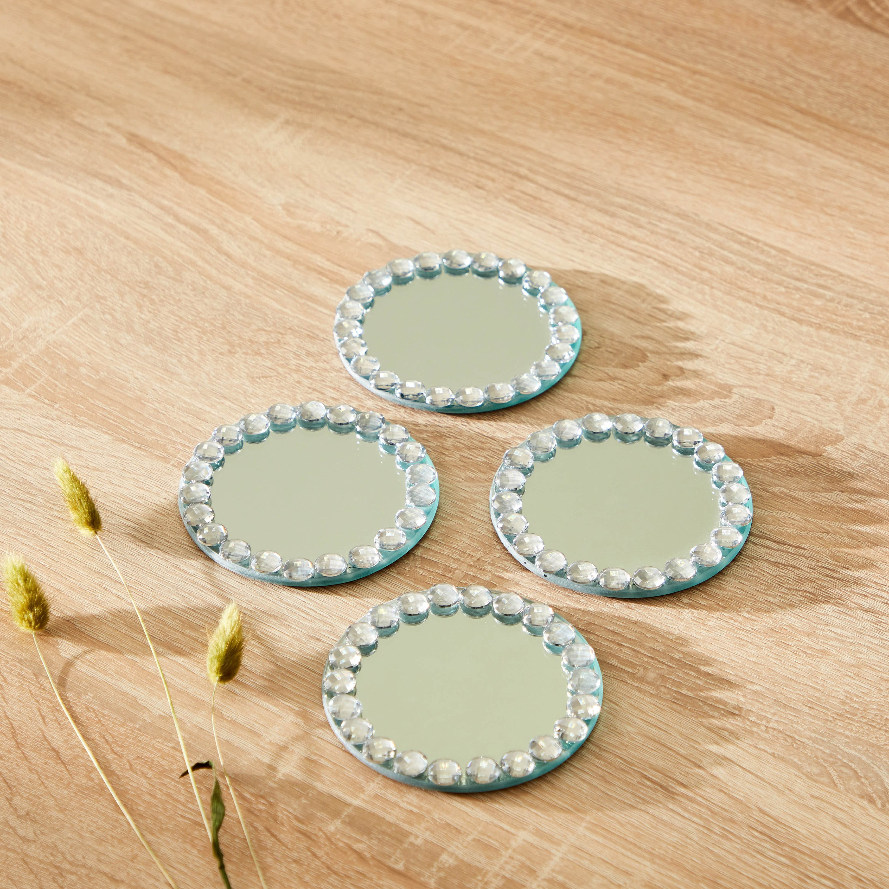 Verdura Glass 4-Piece Mirror Tray Set - 10 cm-hbxhomeware-hbxdecorandfurnishings-image-2