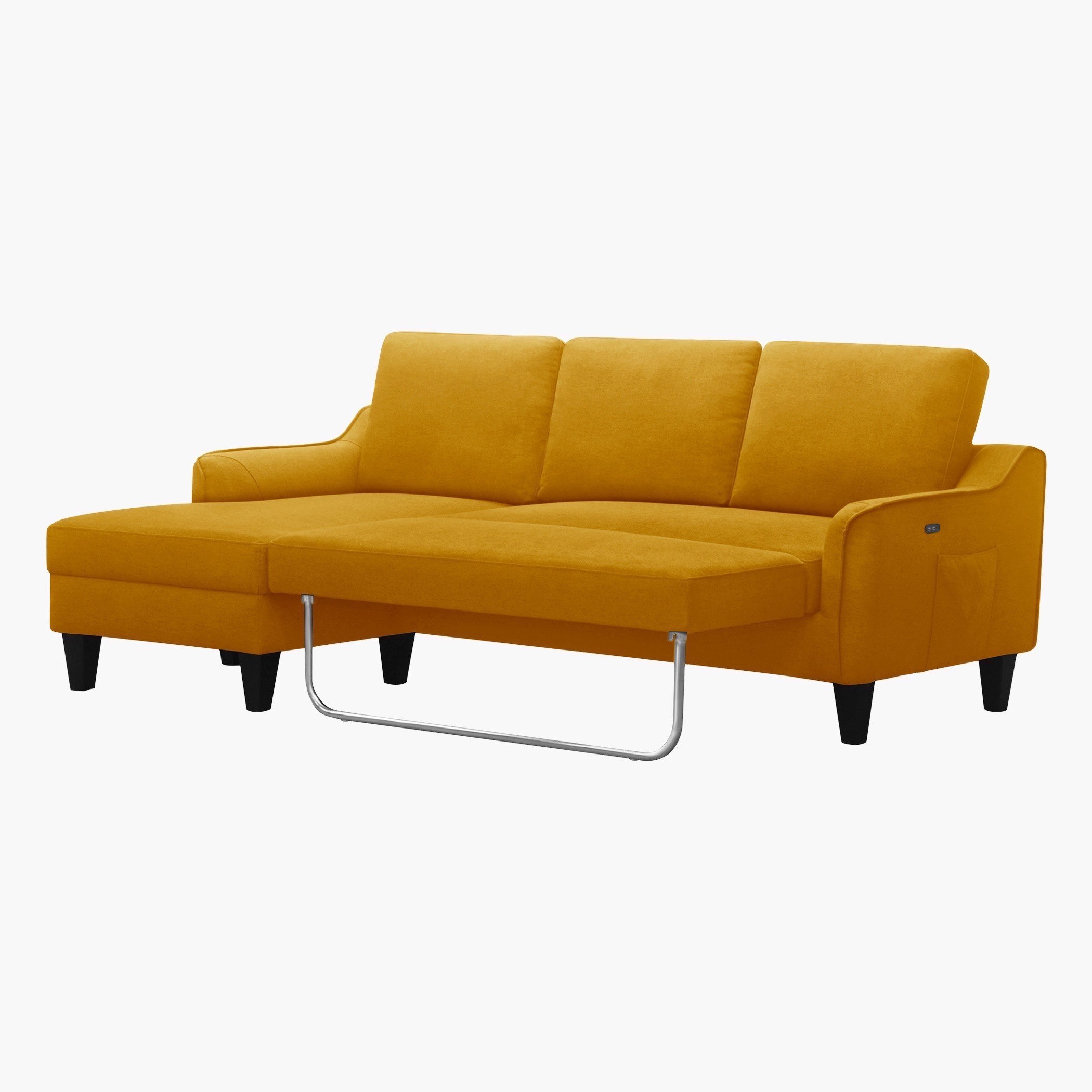 كنبة سرير ركنية يسار 3 مقاعد مع جيب جانبي ومنفذ يو إس بي من سيدني-hbxfurniture-livingroom-sofasandsofasets-image-2