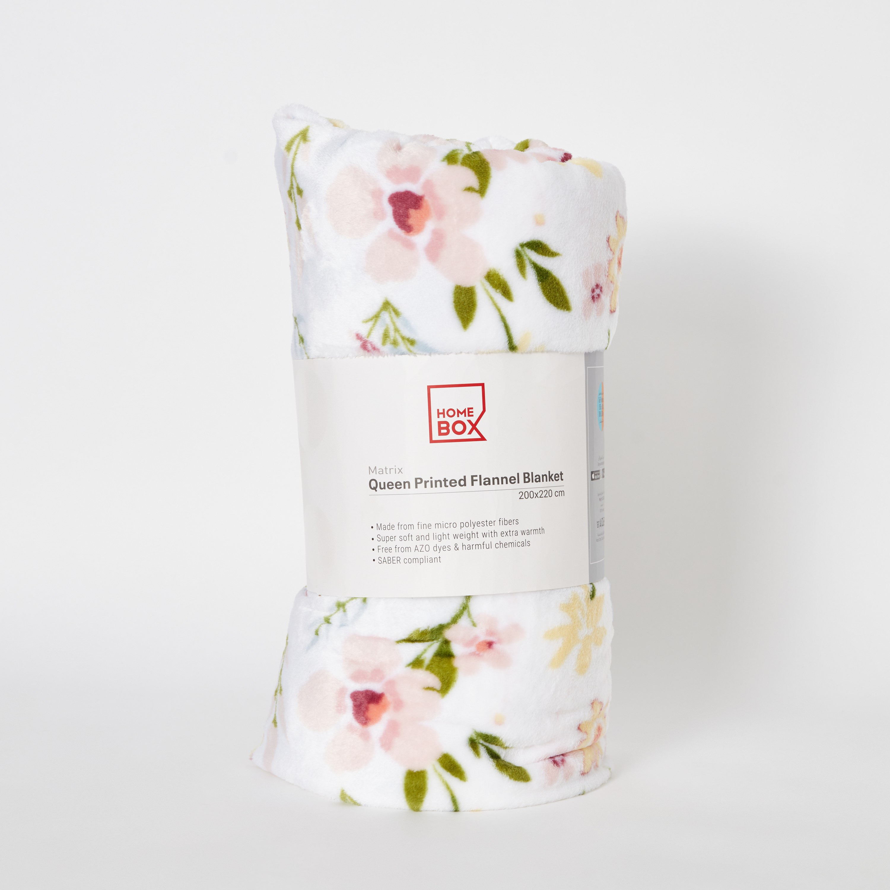 بطّانية كوين فلانيل بطبعات أزهار من ماتريكس فيونا - 200x220 سم-hbxhomeware-hbxbedroom-image-6