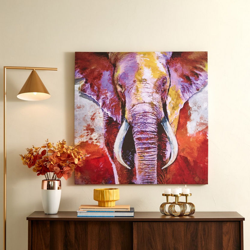 Irene Elephant Framed Canvas Picture - 80x3x80 cm-Framed Pictures-image-0