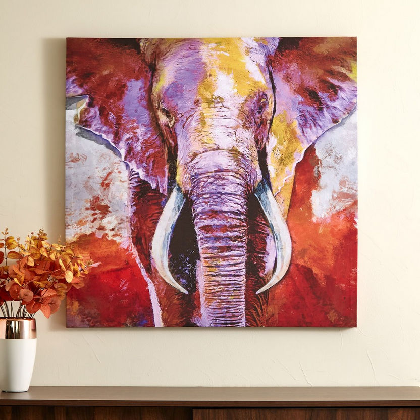 Irene Elephant Framed Canvas Picture - 80x3x80 cm-Framed Pictures-image-1