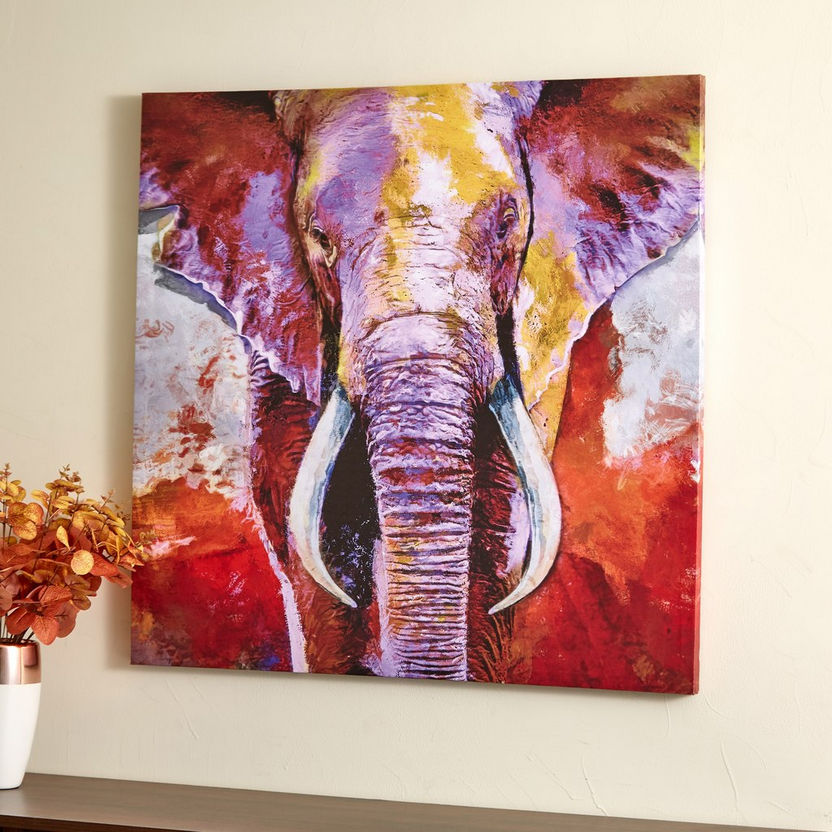 Irene Elephant Framed Canvas Picture - 80x3x80 cm-Framed Pictures-image-2