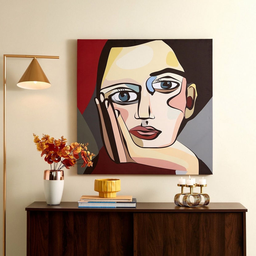 Irene Face Abstract Framed Canvas Picture - 80x3x80 cm-Framed Pictures-image-0