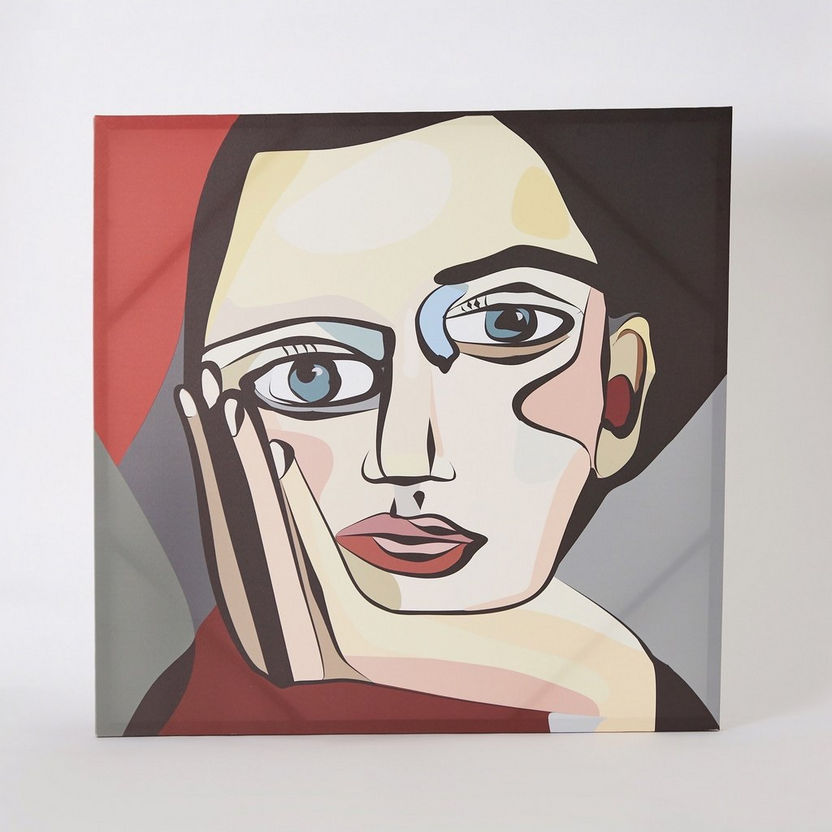 Irene Face Abstract Framed Canvas Picture - 80x3x80 cm-Framed Pictures-image-4