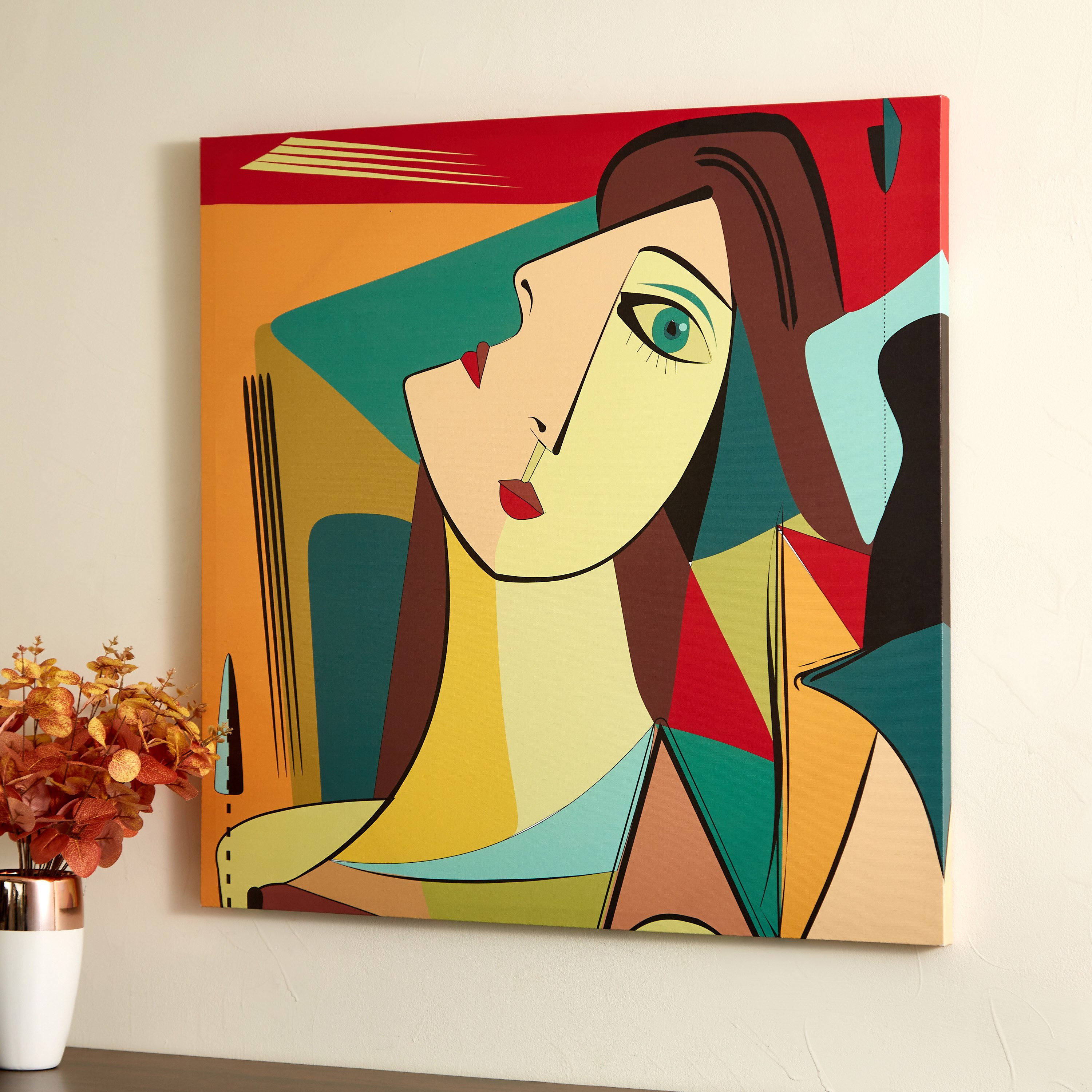Irene Colourful Face Abstract Framed Canvas Picture - 80x3x80 cm-PROMO_HB_AE_B1G1_250925-image-3
