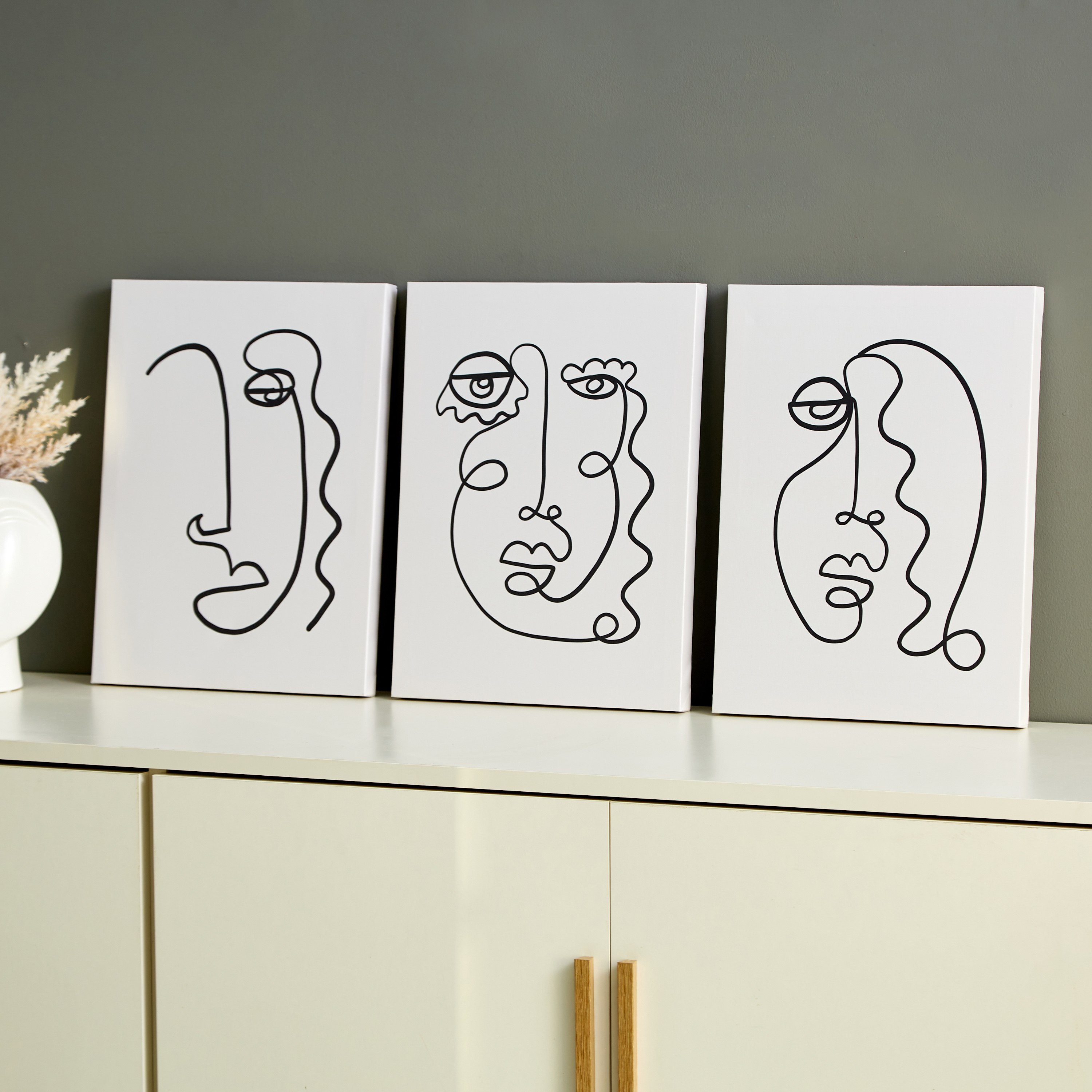 Irene 3-Piece Face Abstract Framed Canvas Picture Set - 30x3x40 cm-hbxhomeware-hbxdecorandfurnishings-image-3
