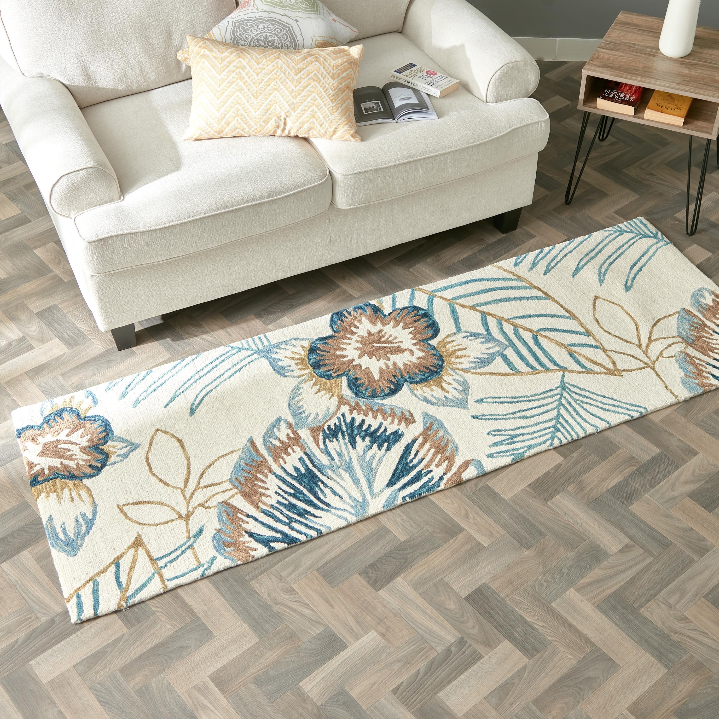 Leia Kaylee Hand Tufted Woollen Rug - 80x230 cm-hbxdecorandfurnishings-floorcoverings-rugs-image-1