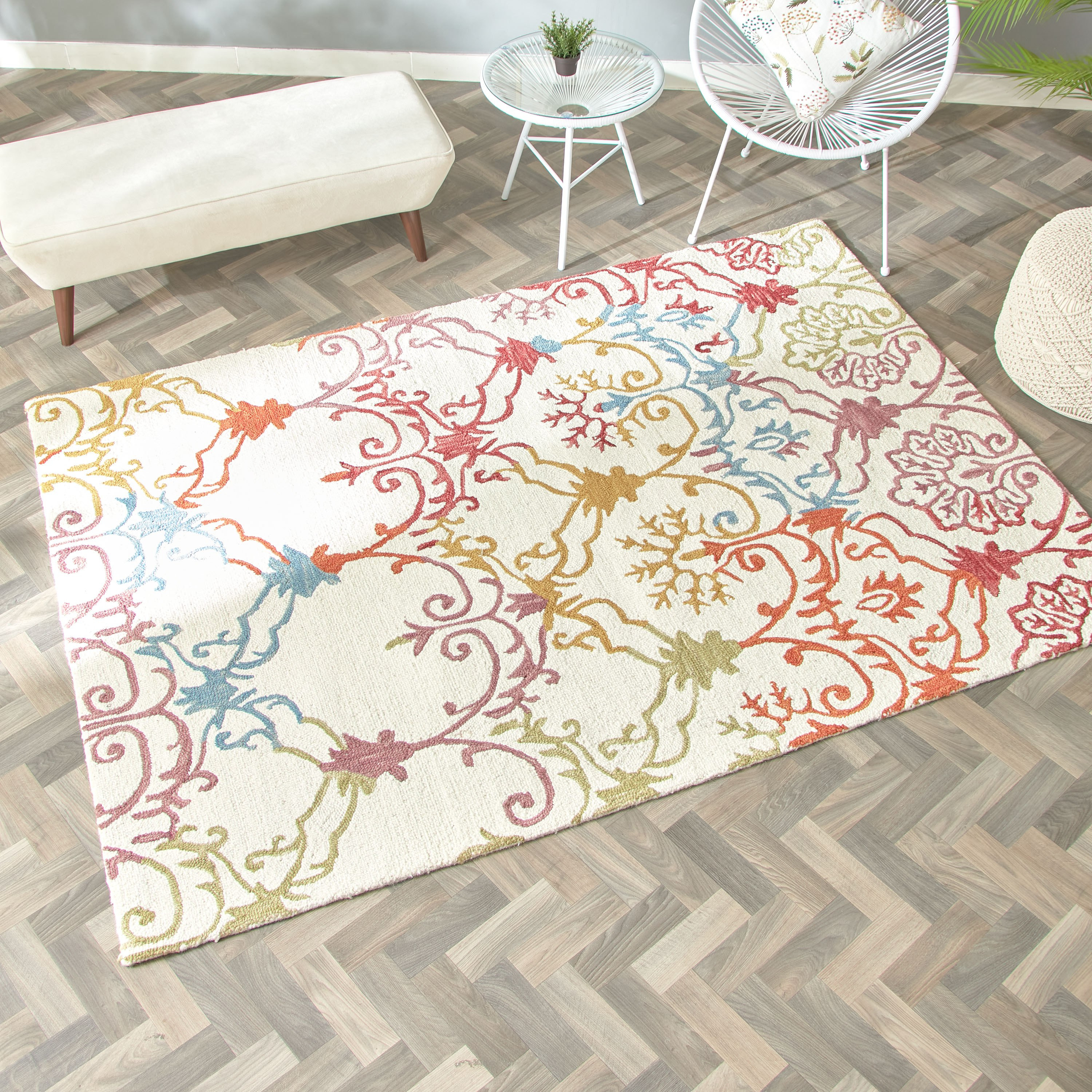 سجادة صوف معنقدة يدويا من ليا ريلين - 120x170 سم-hbxdecorandfurnishings-floorcoverings-rugs-image-1