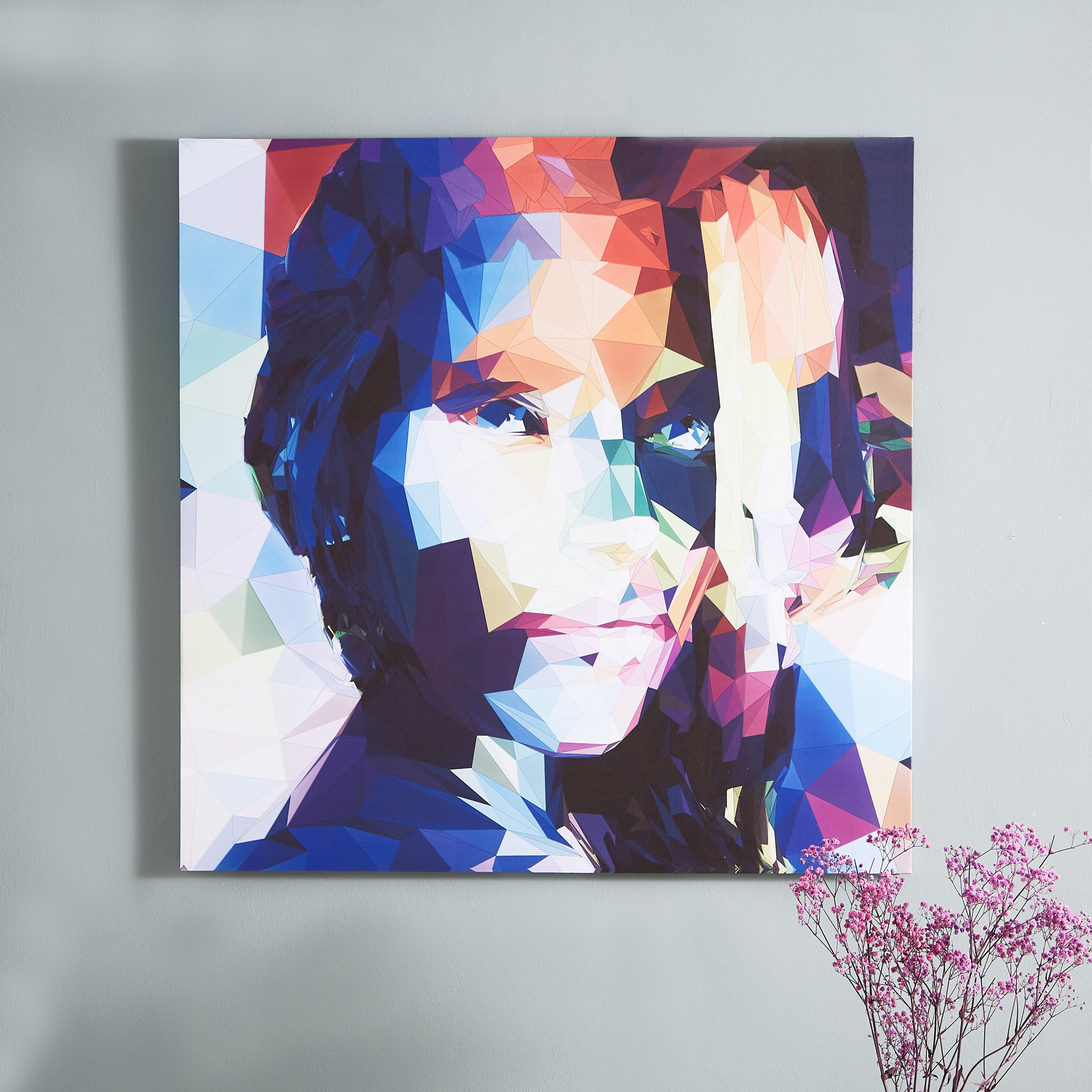 لوحة كانفاس مؤطّرة بتصميم وجه متعدد الألوان من آيرين - 80x3x80 سم-hbxhomeware-hbxdecorandfurnishings-image-1