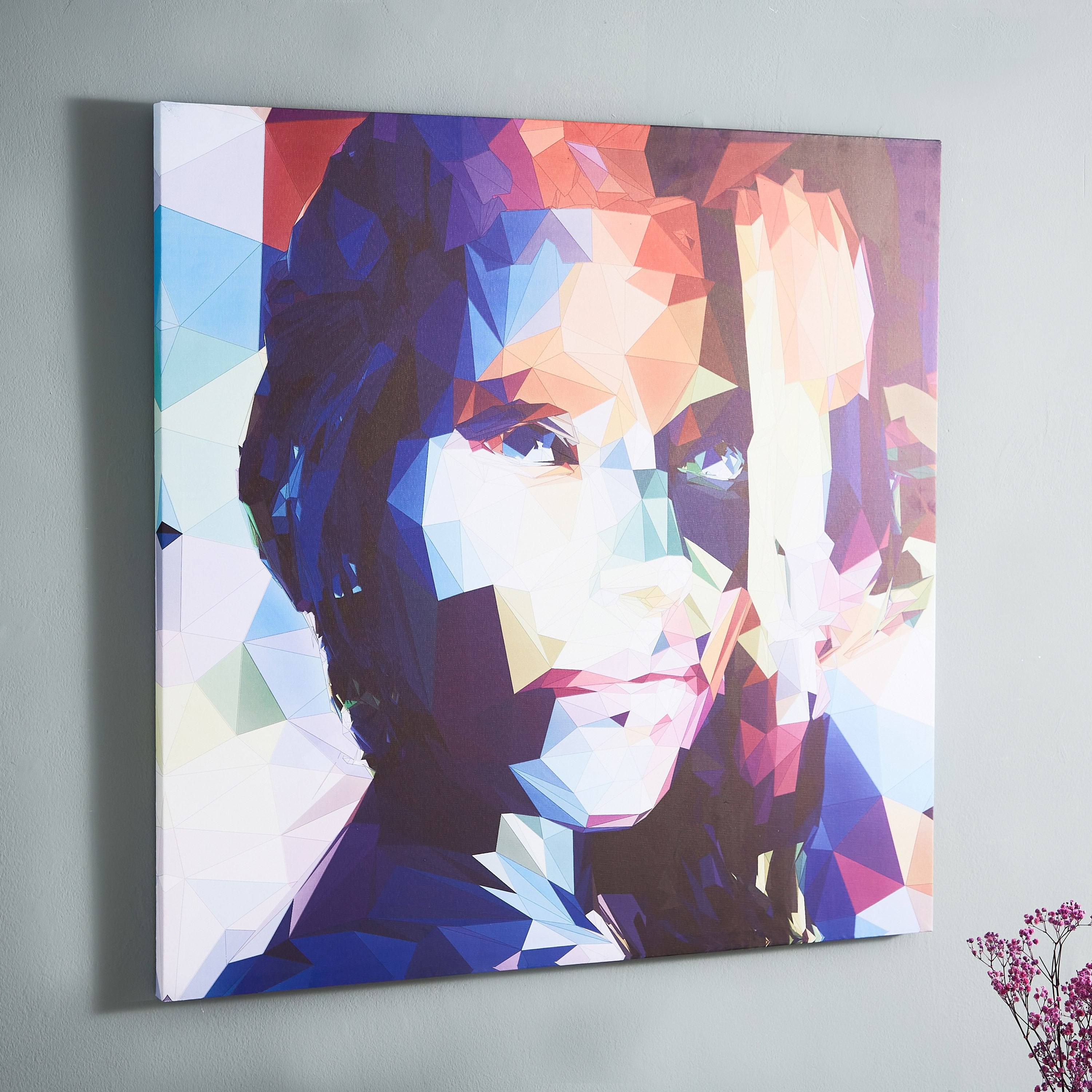 لوحة كانفاس مؤطّرة بتصميم وجه متعدد الألوان من آيرين - 80x3x80 سم-hbxhomeware-hbxdecorandfurnishings-image-2