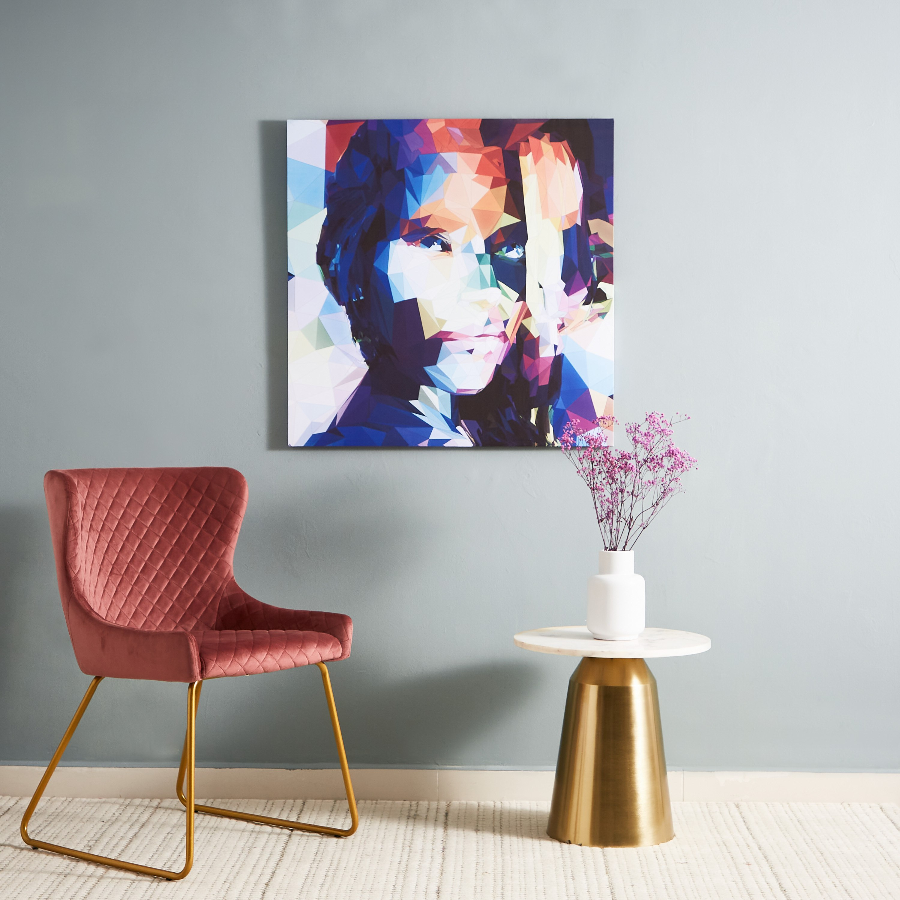 لوحة كانفاس مؤطّرة بتصميم وجه متعدد الألوان من آيرين - 80x3x80 سم-hbxhomeware-hbxdecorandfurnishings-image-5