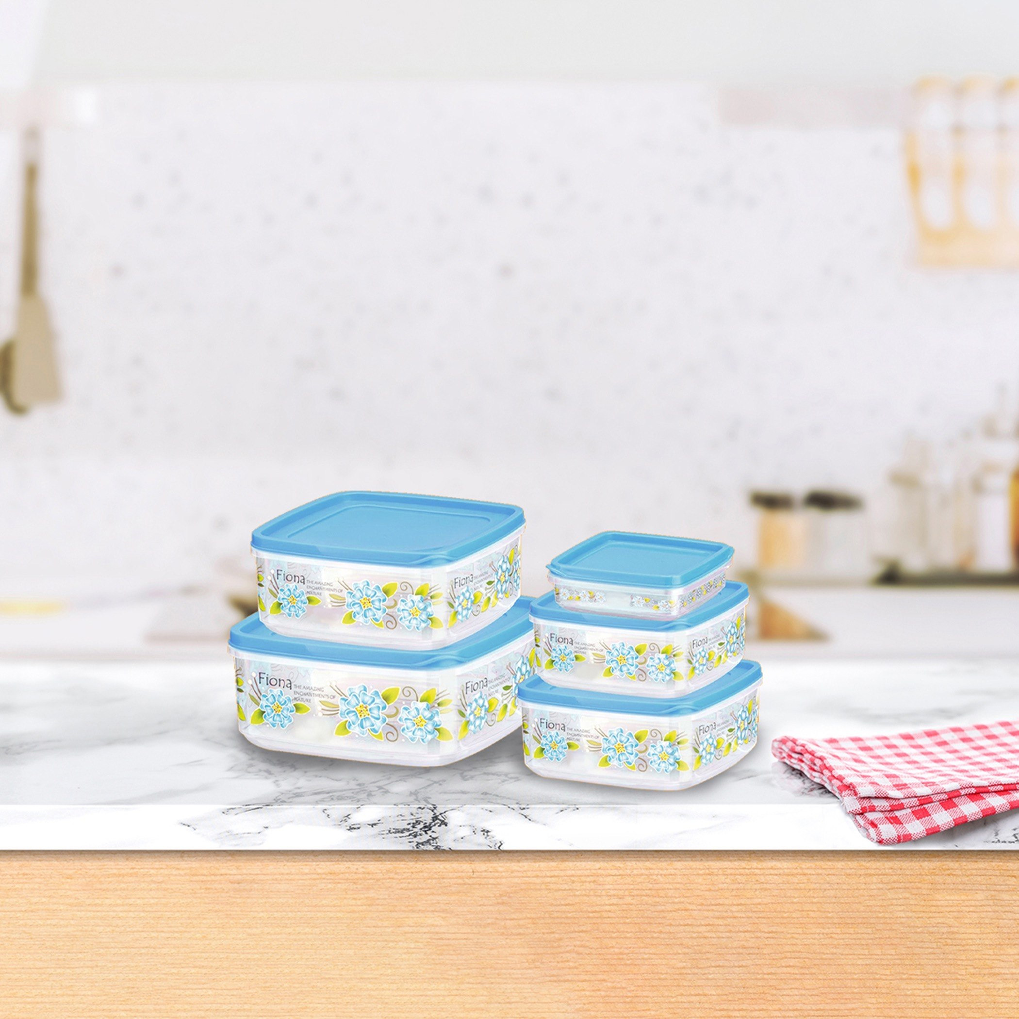 حاوية تخزين بإغلاق محكم وغطاء من فيونا - طقم من 10 قطع-hbxhomeware-hbxkitchen-image-1