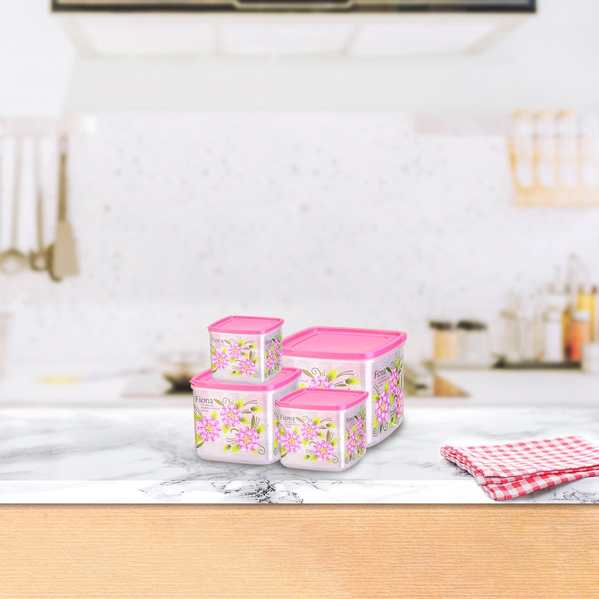حاوية تخزين بإغلاق محكم وغطاء من فيونا - طقم من 4 قطع-hbxhomeware-hbxkitchen-image-1