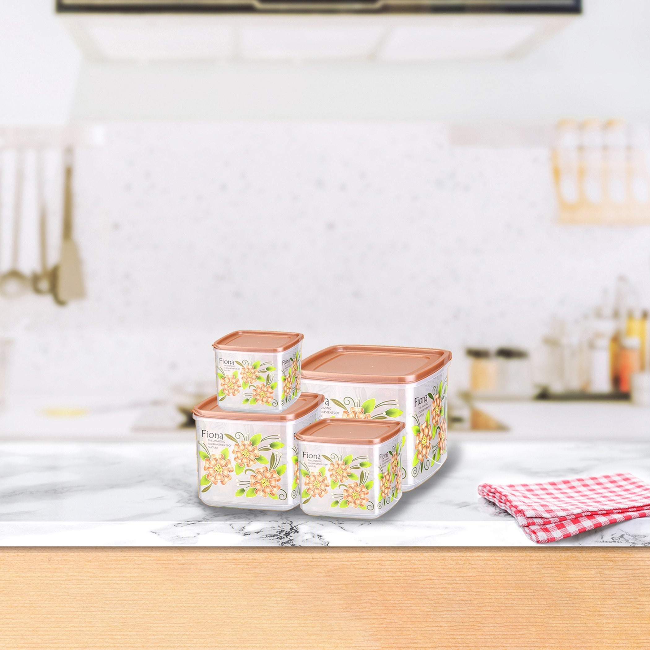 حاوية تخزين بإغلاق محكم وغطاء من فيونا - طقم من 4 قطع-hbxhomeware-hbxkitchen-image-1