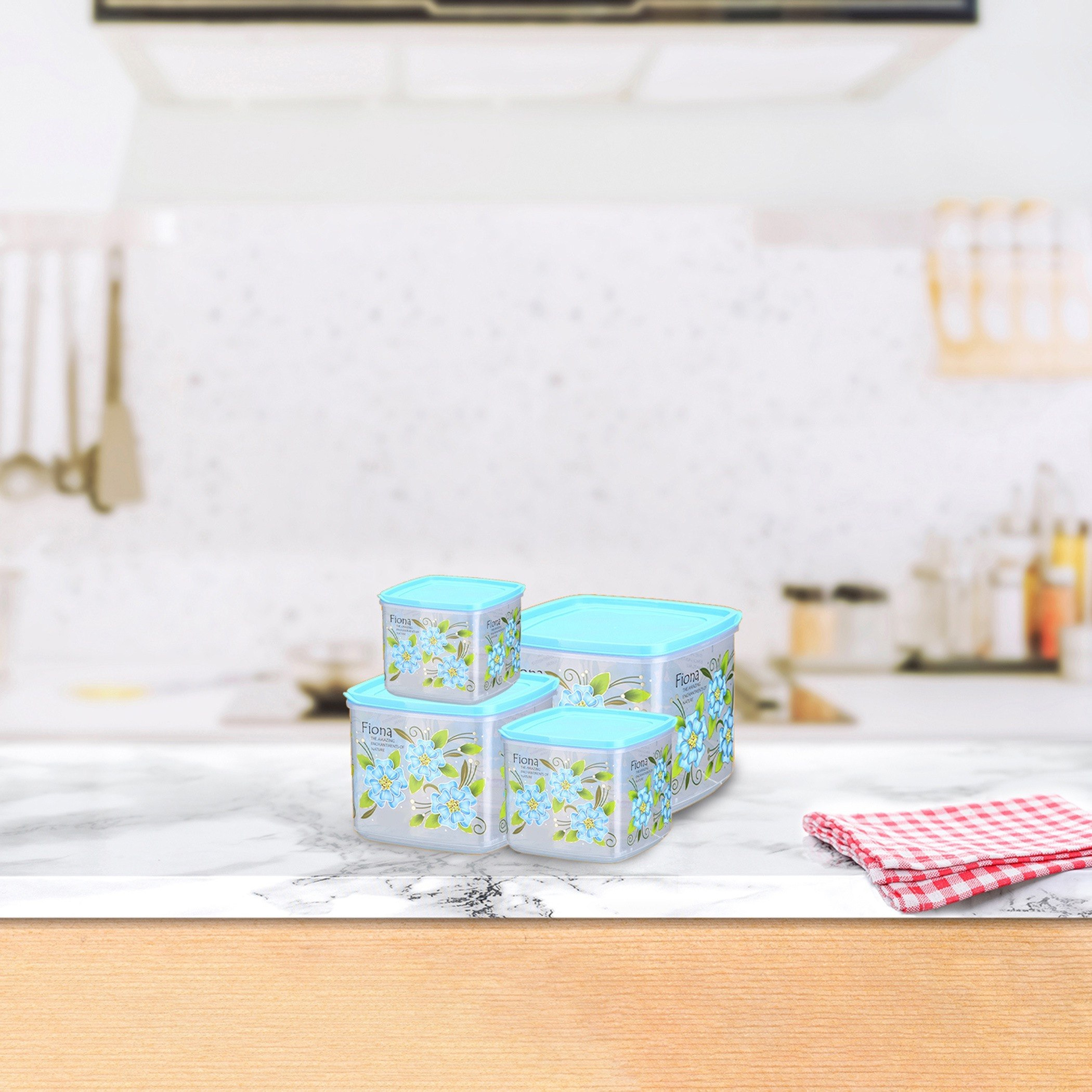 حاوية تخزين بإغلاق محكم وغطاء من فيونا - طقم من 4 قطع-hbxhomeware-hbxkitchen-image-1