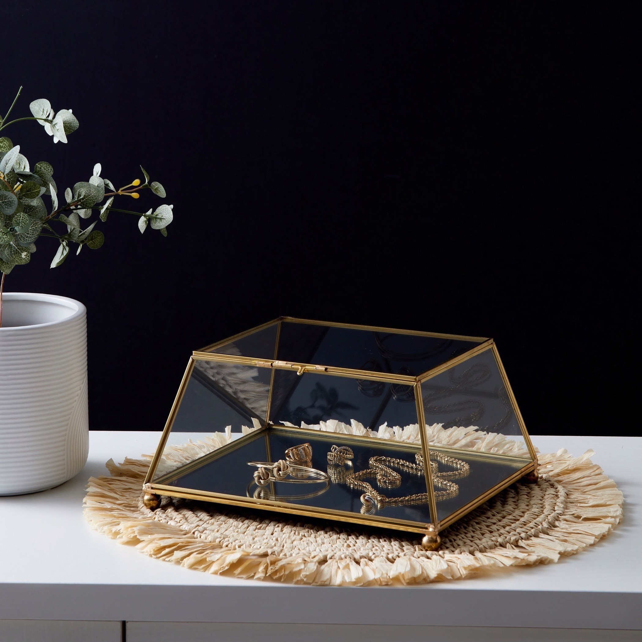 Verity Metal Glass Trapezium Box - 23x20x12 cm-hbxhomeware-homedecor-figurinesandornaments-image-5