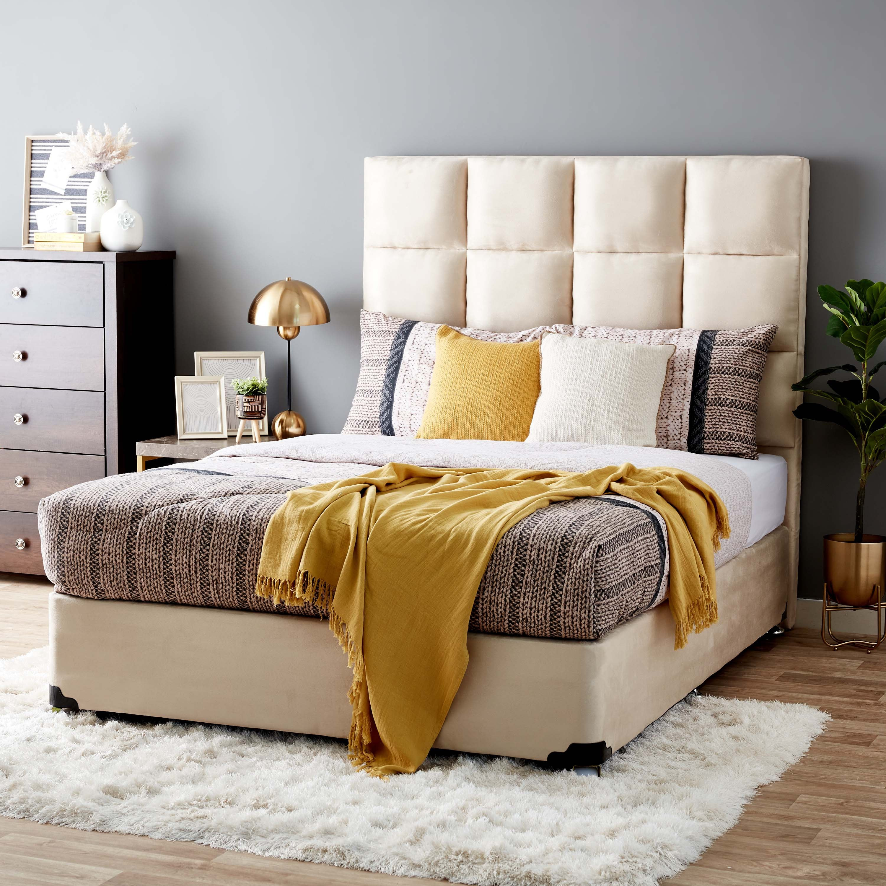 سرير كوين بتنجيد مربعات - آي كولبي من موڤو - 150x200 سم-hbxbedroom-bedsandbedsets-beds-queen-image-8