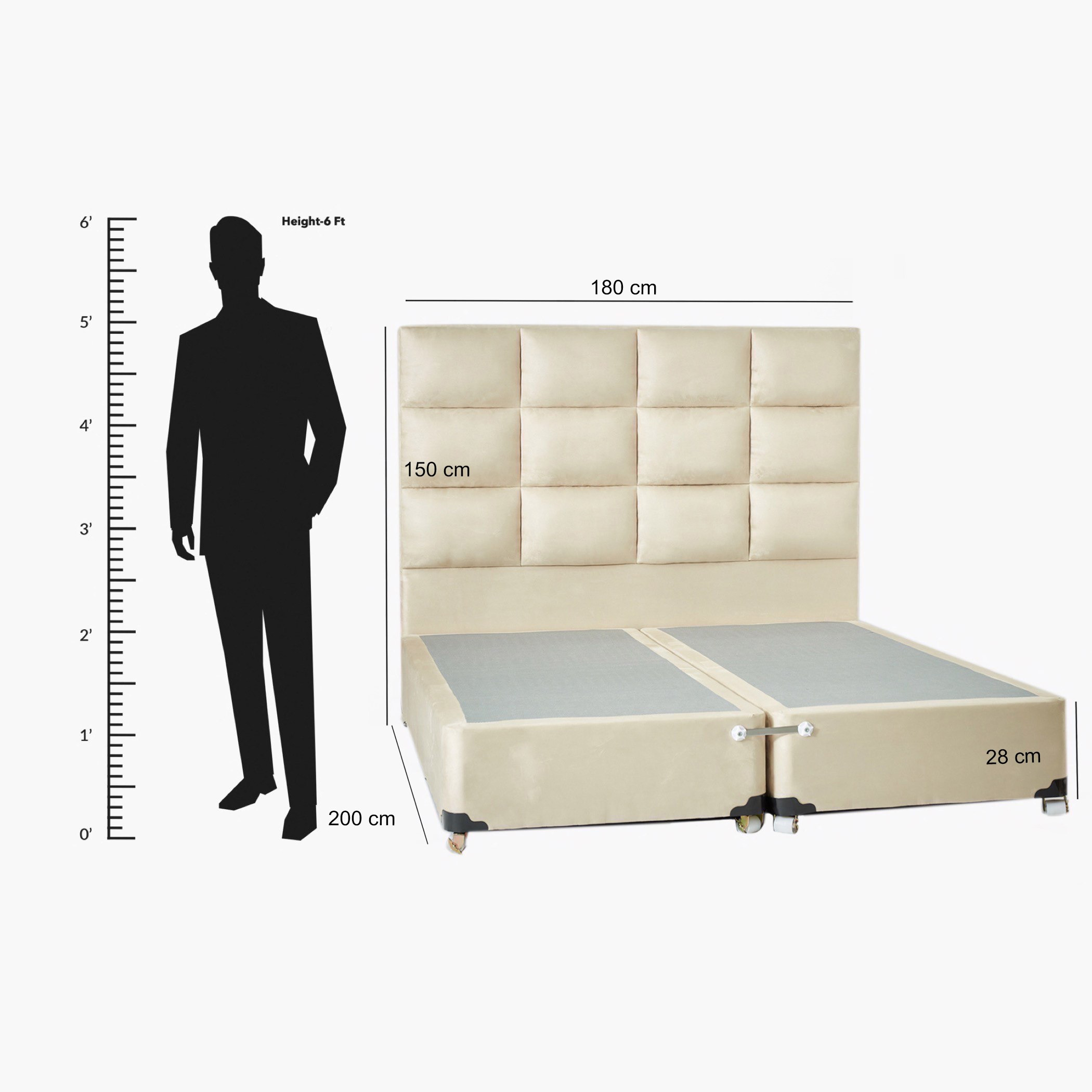 سرير كينج بتنجيد مربعات - آي كولبي من موڤو - 180x200 سم-hbxfurniture-bedsandbedsets-upholsteredbeds-king-image-11