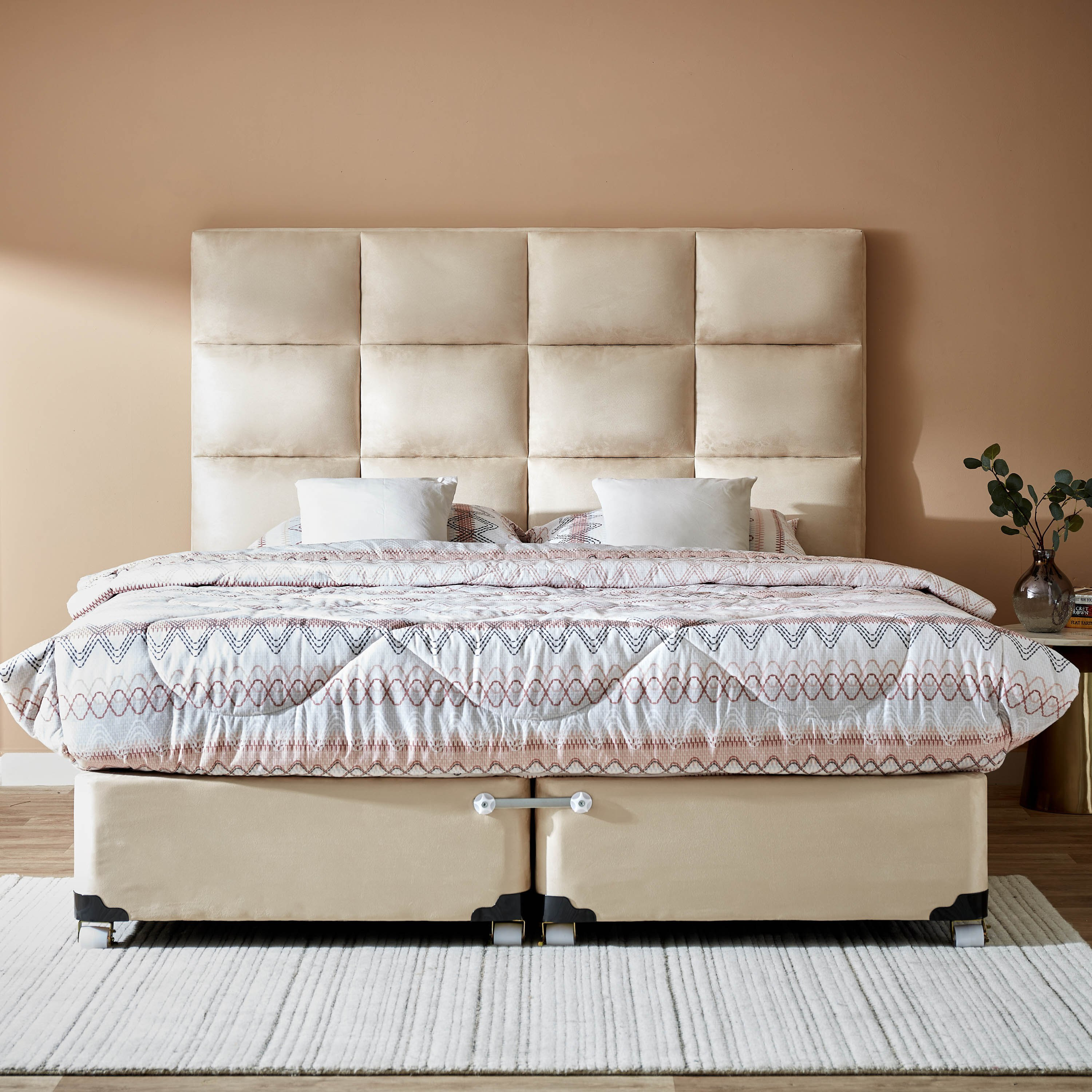 سرير كينج بتنجيد مربعات - آي كولبي من موڤو - 180x200 سم-hbxfurniture-bedsandbedsets-upholsteredbeds-king-image-9