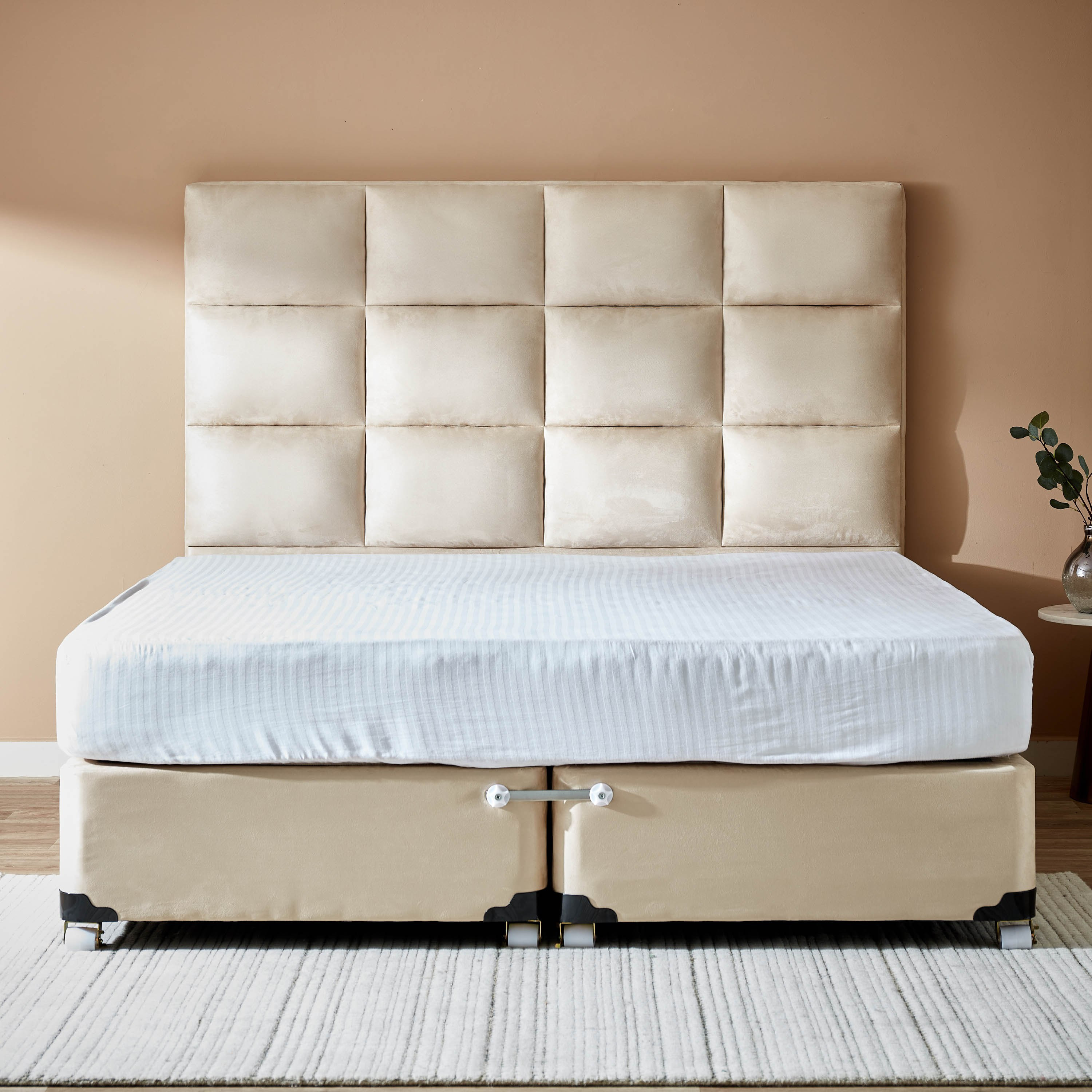 سرير سوبر كينج بتنجيد مربعات - آي كولبي من موڤو - 200x200 سم-hbxbedroom-bedsandbedsets-beds-superking-image-1