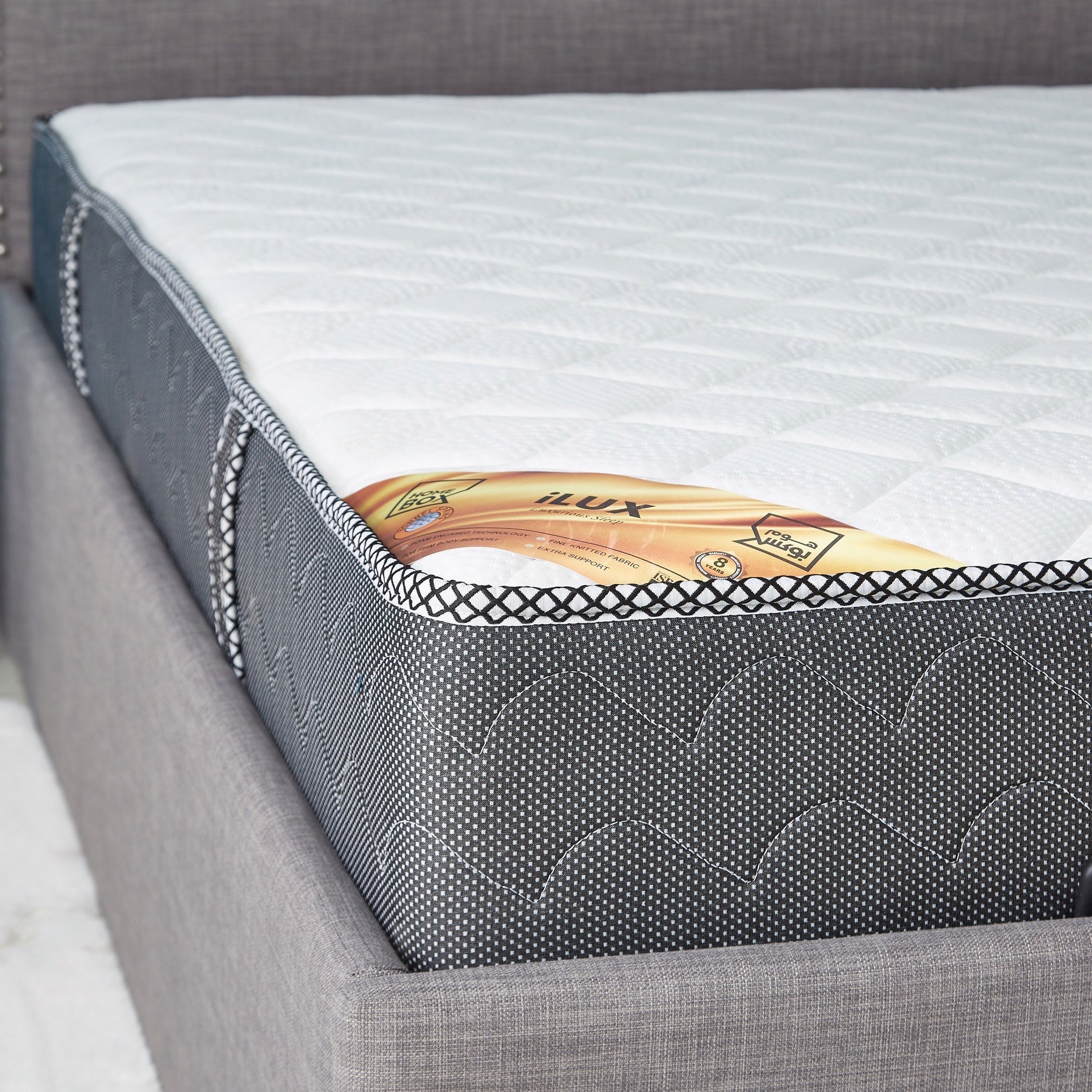 مرتبة كوين بنوابض حلزونيّة وإسفنج عالي المرونة من آي لوكس - 140x200x26 سم-hbxbedroom-mattresses-queen-image-4