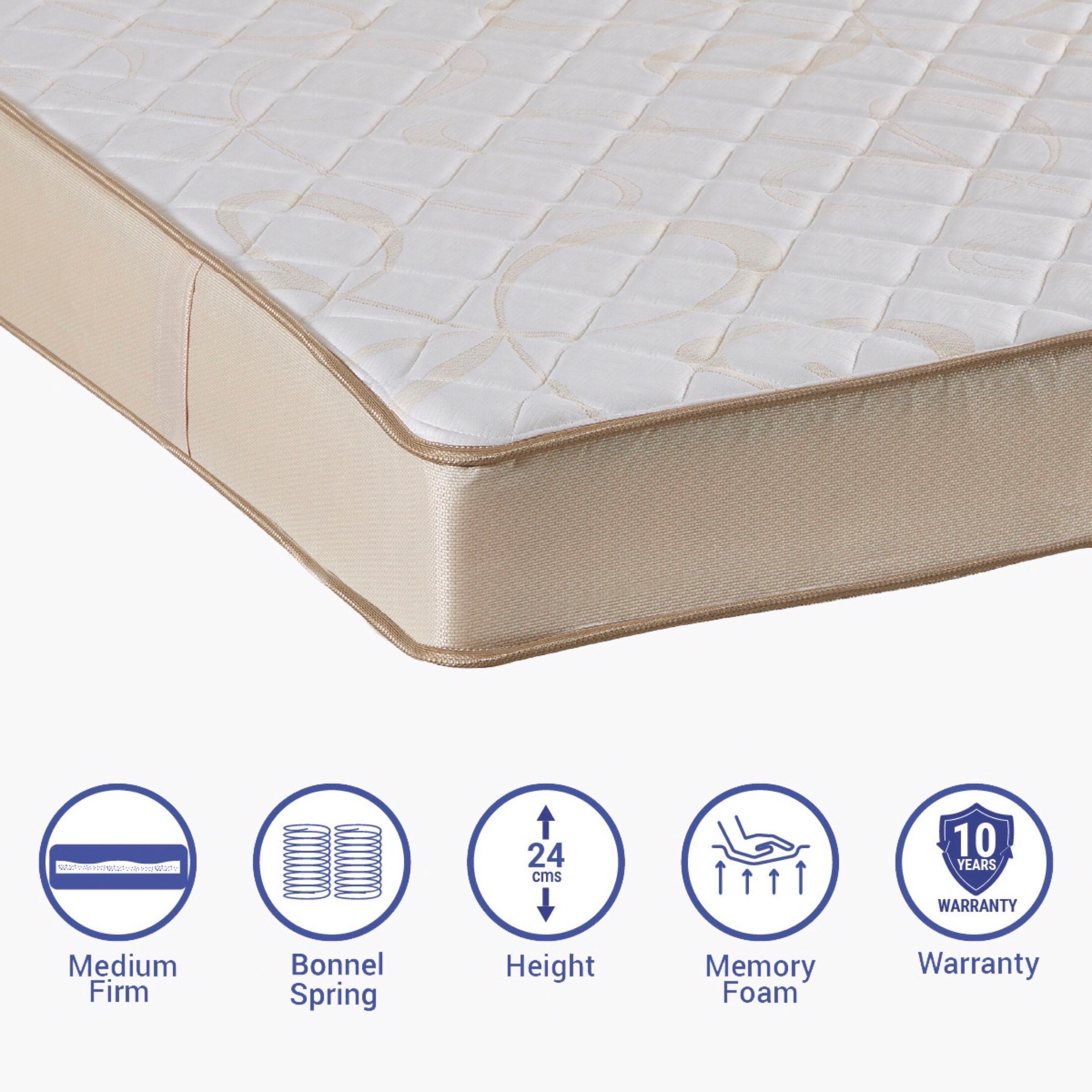 مرتبة توين فيسكو ميموري فوم ونوابض حلزونية من آي سبينيوبيديك - 120x200x24 سم-hbxfurniture-mattresses-twin-image-1