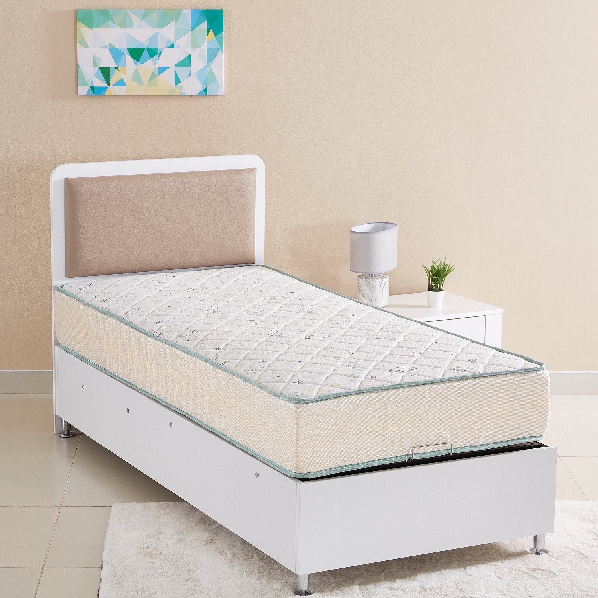 مرتبة مراهقين فردية إسفنج ونوابض حلزونية من آي هابي - 100x200x22 سم-hbxfurniture-bedroom-mattresses-single-image-5