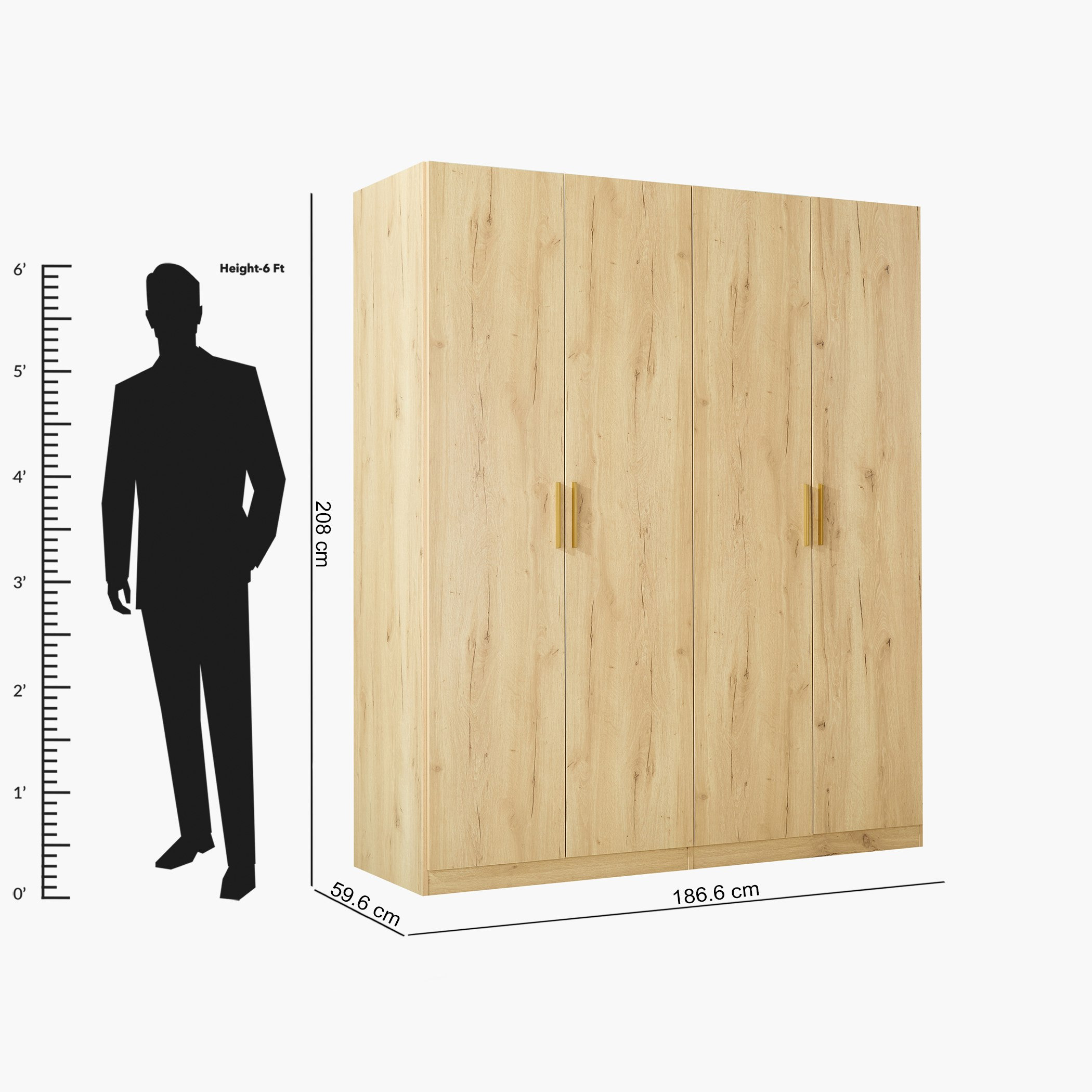 خزانة ملابس صغيرة 4 أبواب بدون مرآة من برايتن-hbxfurniture-wardrobes-image-8
