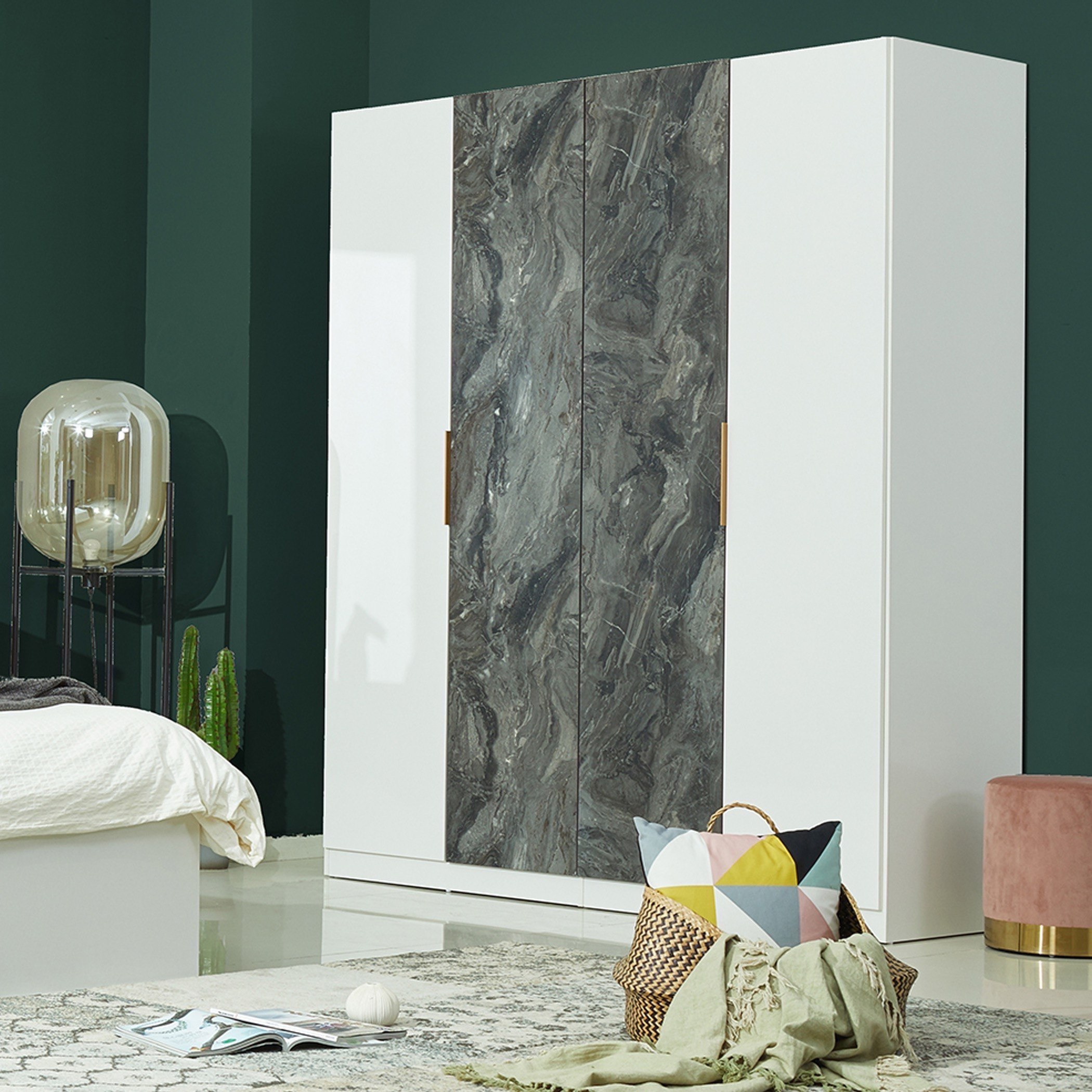 خزانة ملابس 4 أبواب بدون مرآة من فوندي-hbxfurniture-wardrobes-image-1