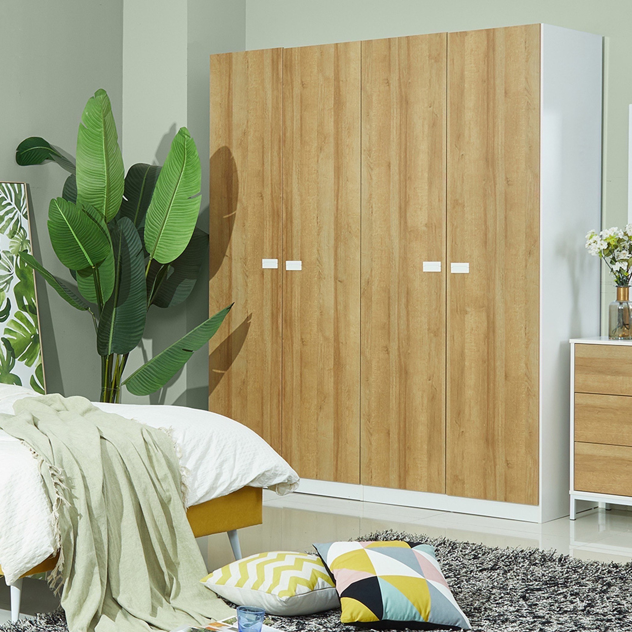 خزانة ملابس صغيرة بـ 4 أدراج بدون مرآة من ليون-hbxfurniture-wardrobes-image-1