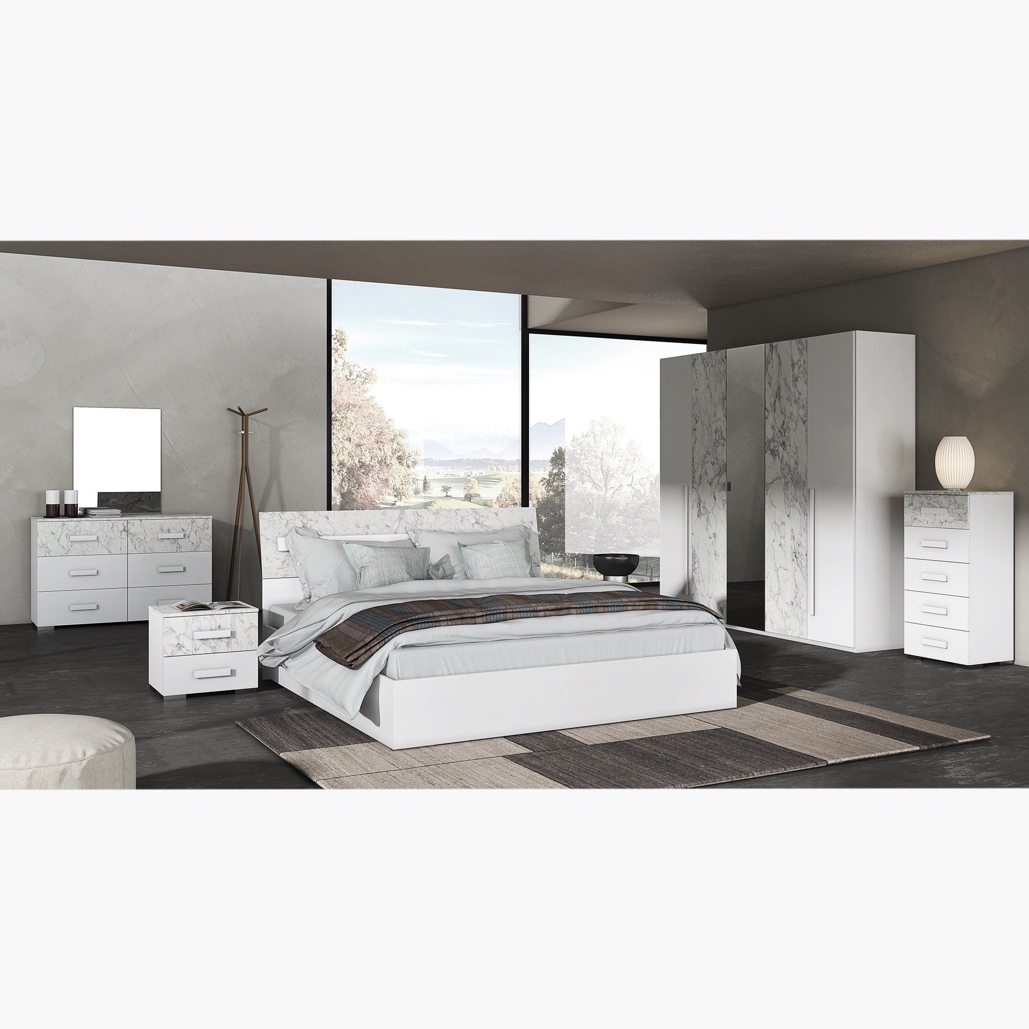 Novara 5-Piece King Bedroom Set - 180x200 cm-hbxbedroom-bedsandbedsets-bedroomsets-king-image-3