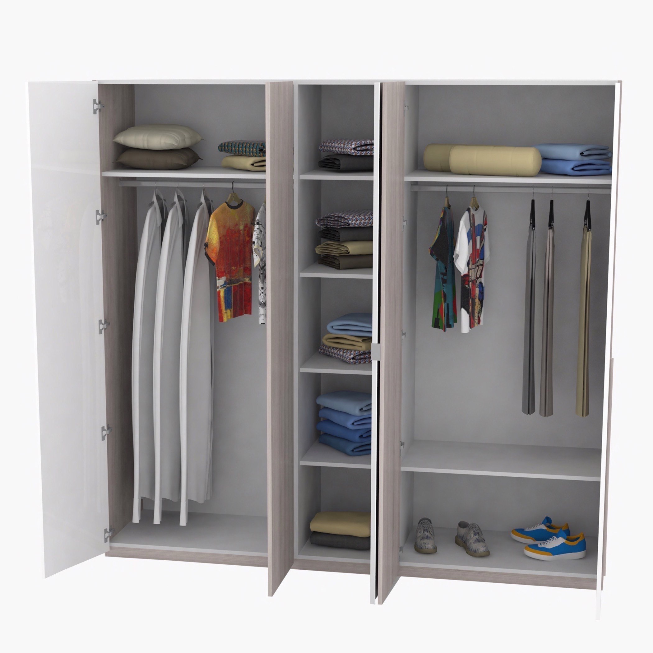 دولاب بـ 5 أبواب ومرآة من بيسكارا-hbxfurniture-wardrobes-image-5