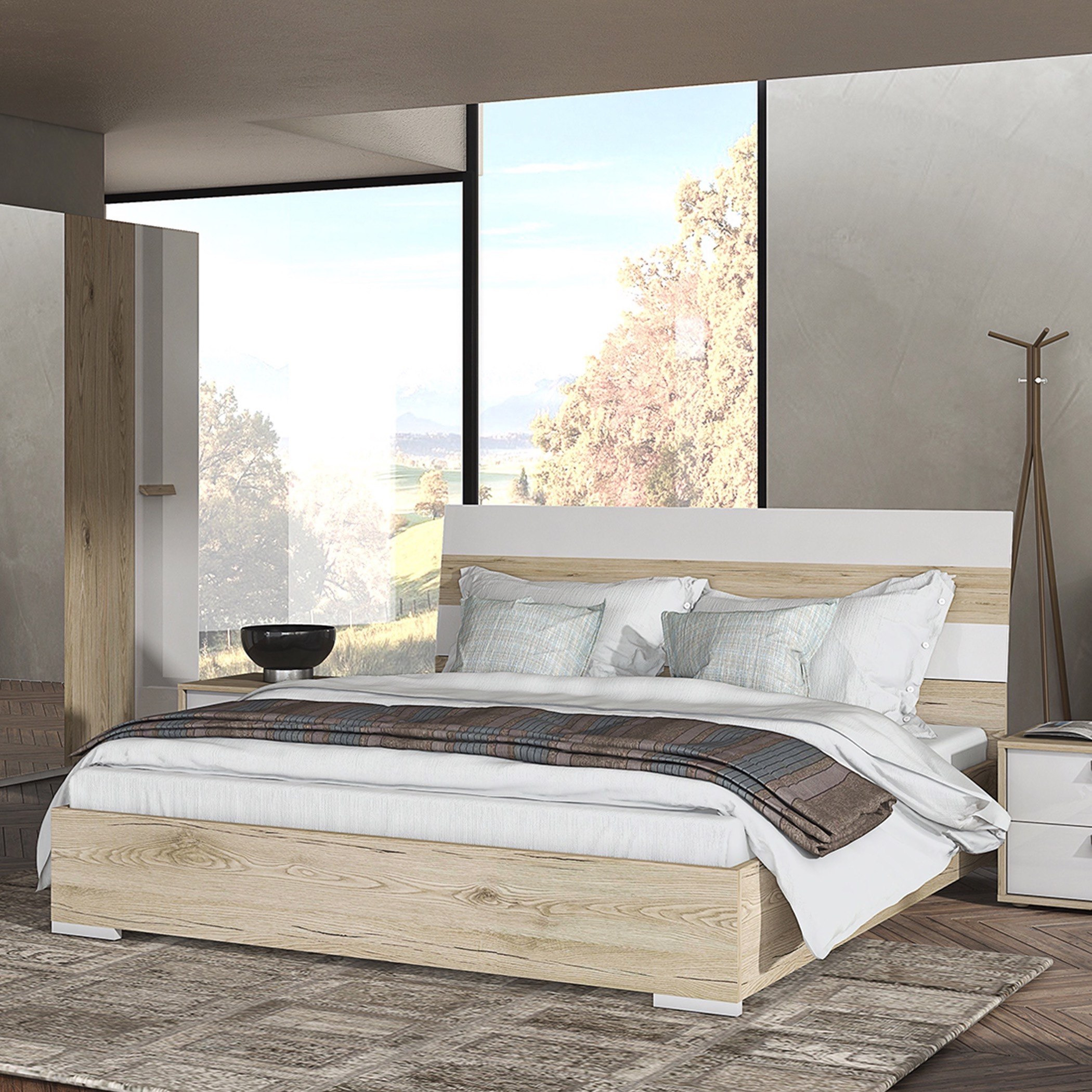 طقم غرفة نوم كينج 5 قطع من ترينتو - 180x200 سم-hbxbedroom-bedsandbedsets-bedroomsets-king-image-2