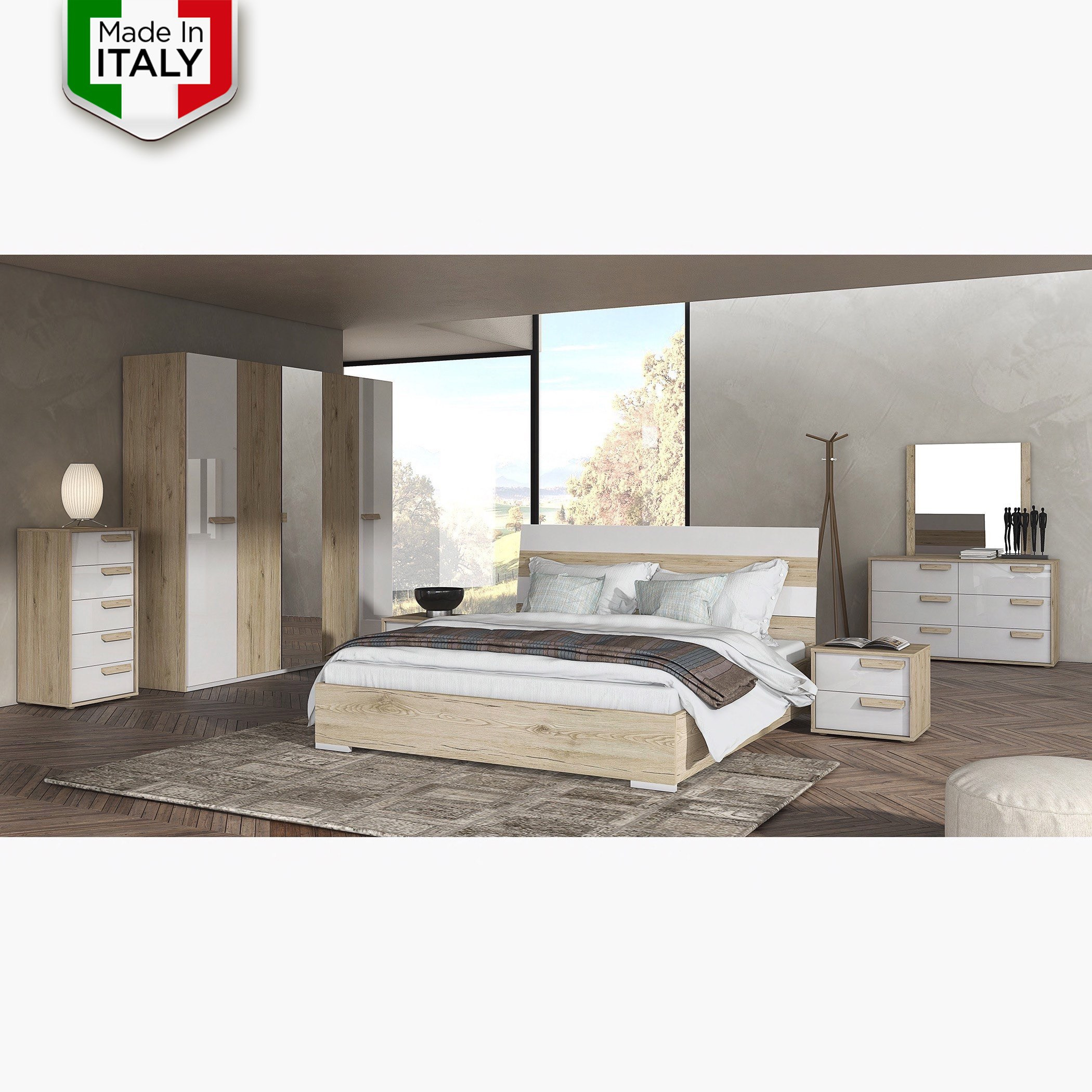 طقم غرفة نوم كينج 5 قطع من ترينتو - 180x200 سم-hbxbedroom-bedsandbedsets-bedroomsets-king-image-1