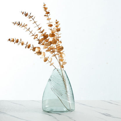 Mauve Glass Organic Conical Vase - 22.5x6.4x17 cms