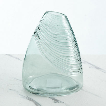 Mauve Glass Organic Conical Vase - 22.5x6.4x17 cms