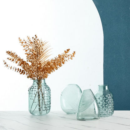 Mauve Glass Organic Conical Vase - 22.5x6.4x17 cm-Vases-image-3