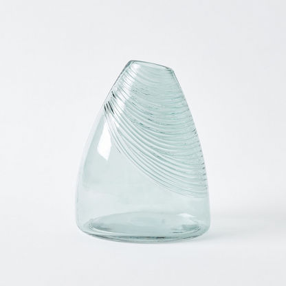 Mauve Glass Organic Conical Vase - 22.5x6.4x17 cm-Vases-image-4